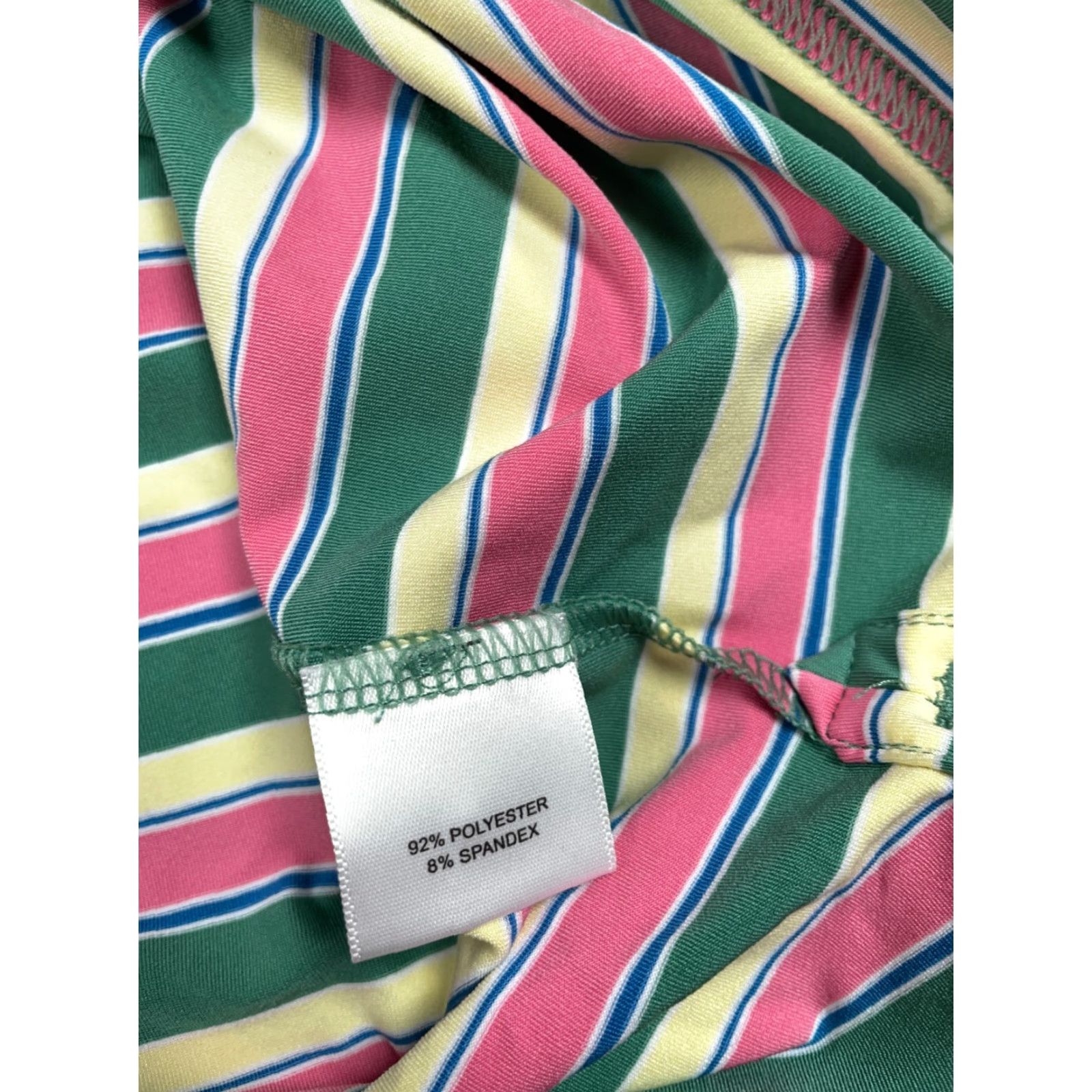 Peter Millar Peter Millar Summer Comfort Polo Shirt Adult Medium Pink Green Striped Stretch Size US M / EU 48-50 / 2 - 4 Thumbnail