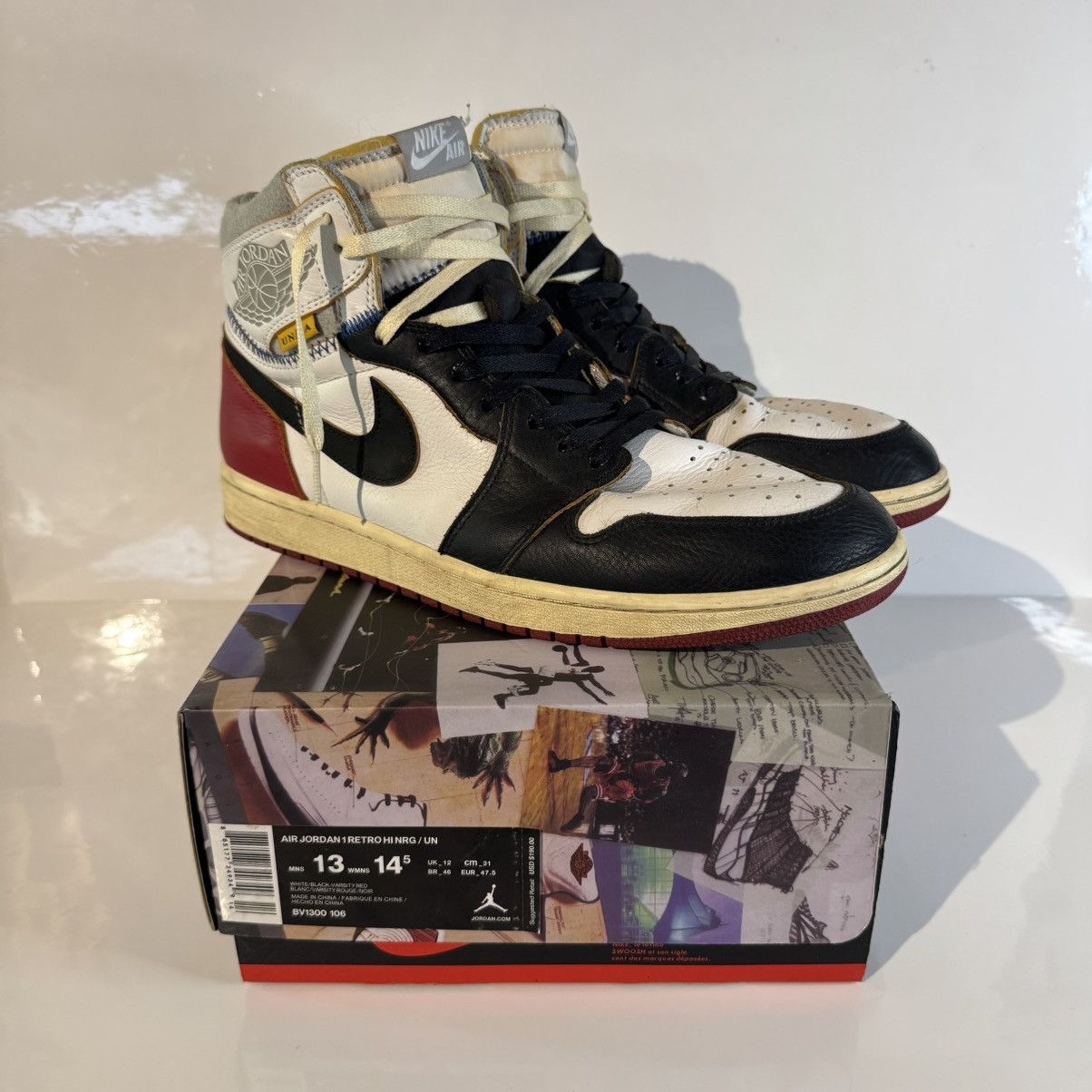 Jordan Brand × Union LA Union LA x Air Jordan 1 Retro High NRG 'Black Toe' Size US 13 / EU 46 - 17 Thumbnail