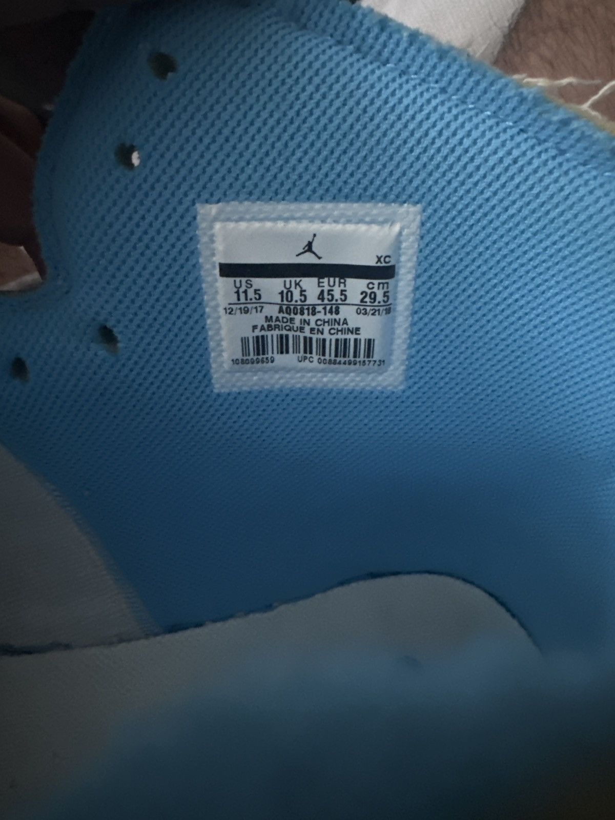 Nike × Off-White Off White Air Jordan 1 UNC Size US 11.5 / EU 44-45 - 6 Thumbnail