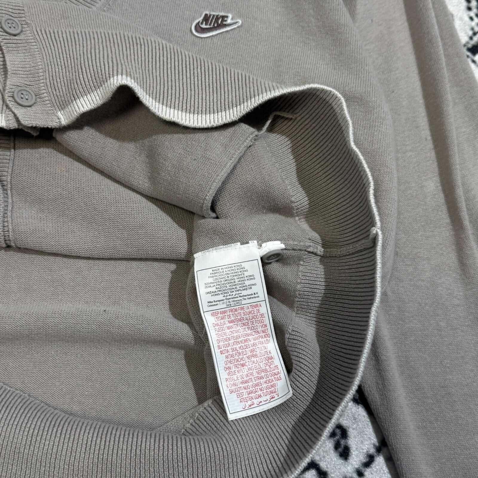 Nike × Vintage Vintage Nike Unisex Gray Cotton Sweater Cardigan Size L Size US L / EU 52-54 / 3 - 10 Thumbnail