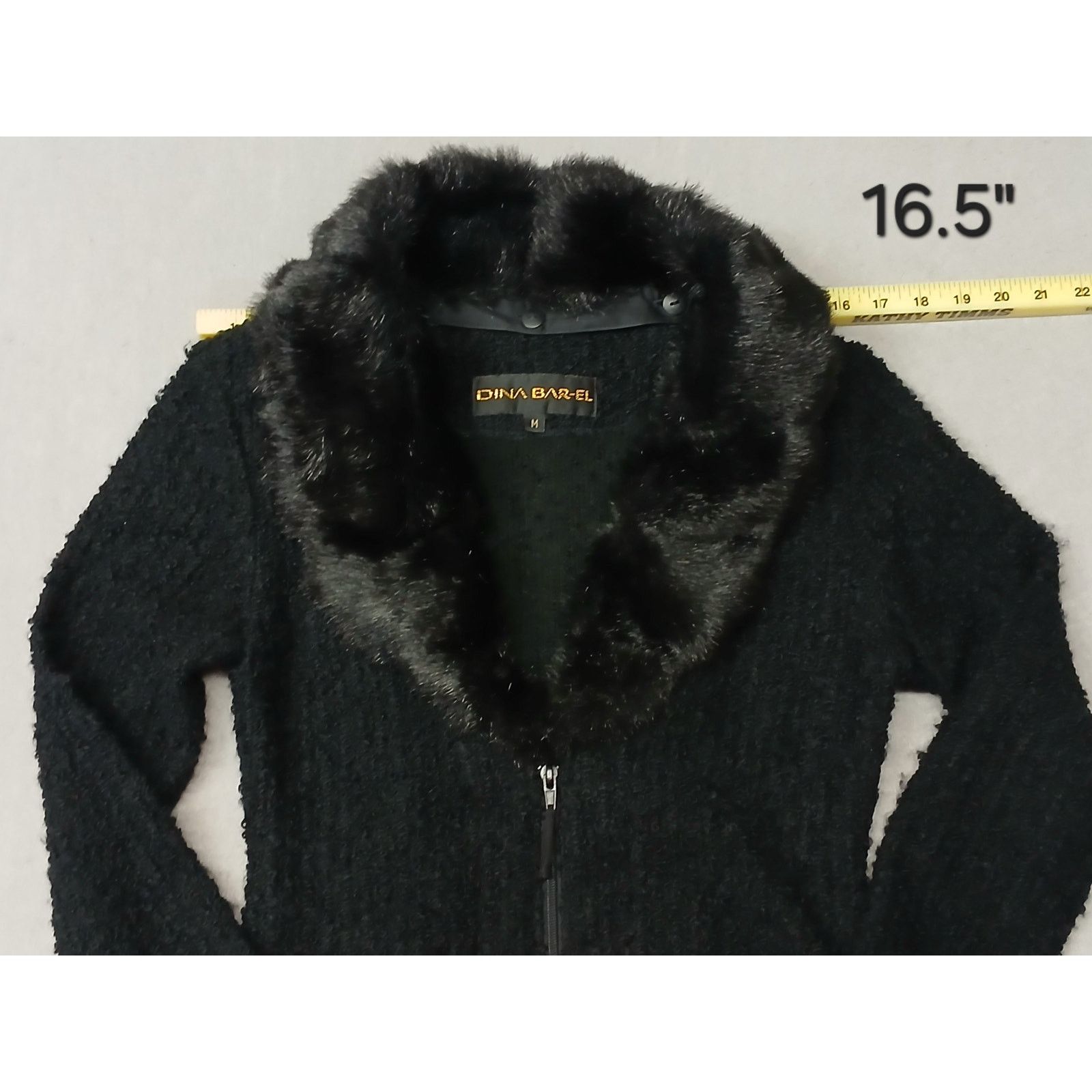 Other Dina Bar-El (Medium) Black Ribbed Zip-Front Cardigan Sweater Size M / US 6-8 / IT 42-44 - 3 Thumbnail