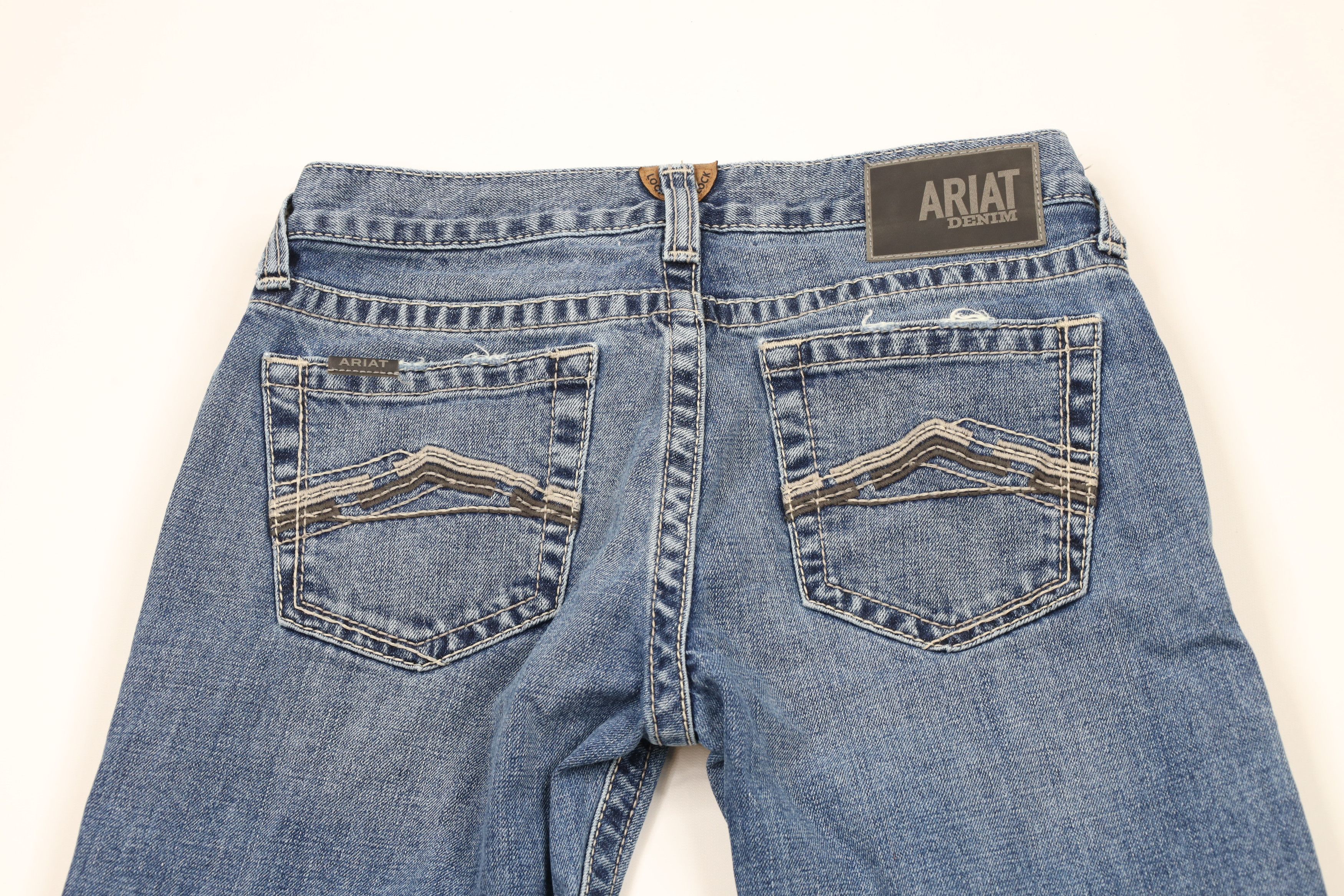 Ariat × Vintage Ariat Thick Stitch M7 Slim Fit Straight Leg Denim Jeans Blue Size US 30 / EU 46 - 12 Thumbnail
