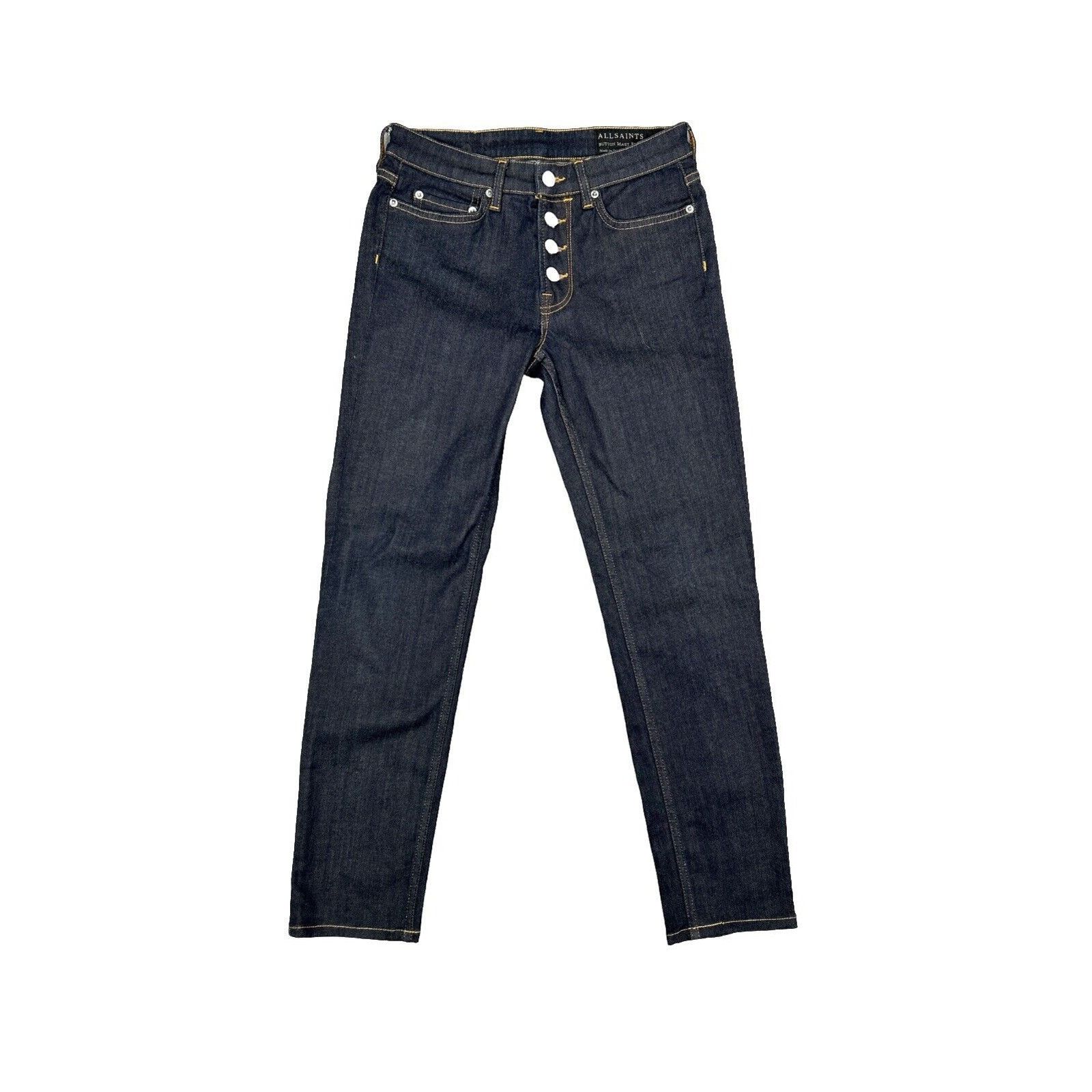 Allsaints ALL SAINTS Button Fly Dark Wash Women’s Skinny Jeans Size 26 Size 26" / US 2 / IT 38 - 1 Thumbnail