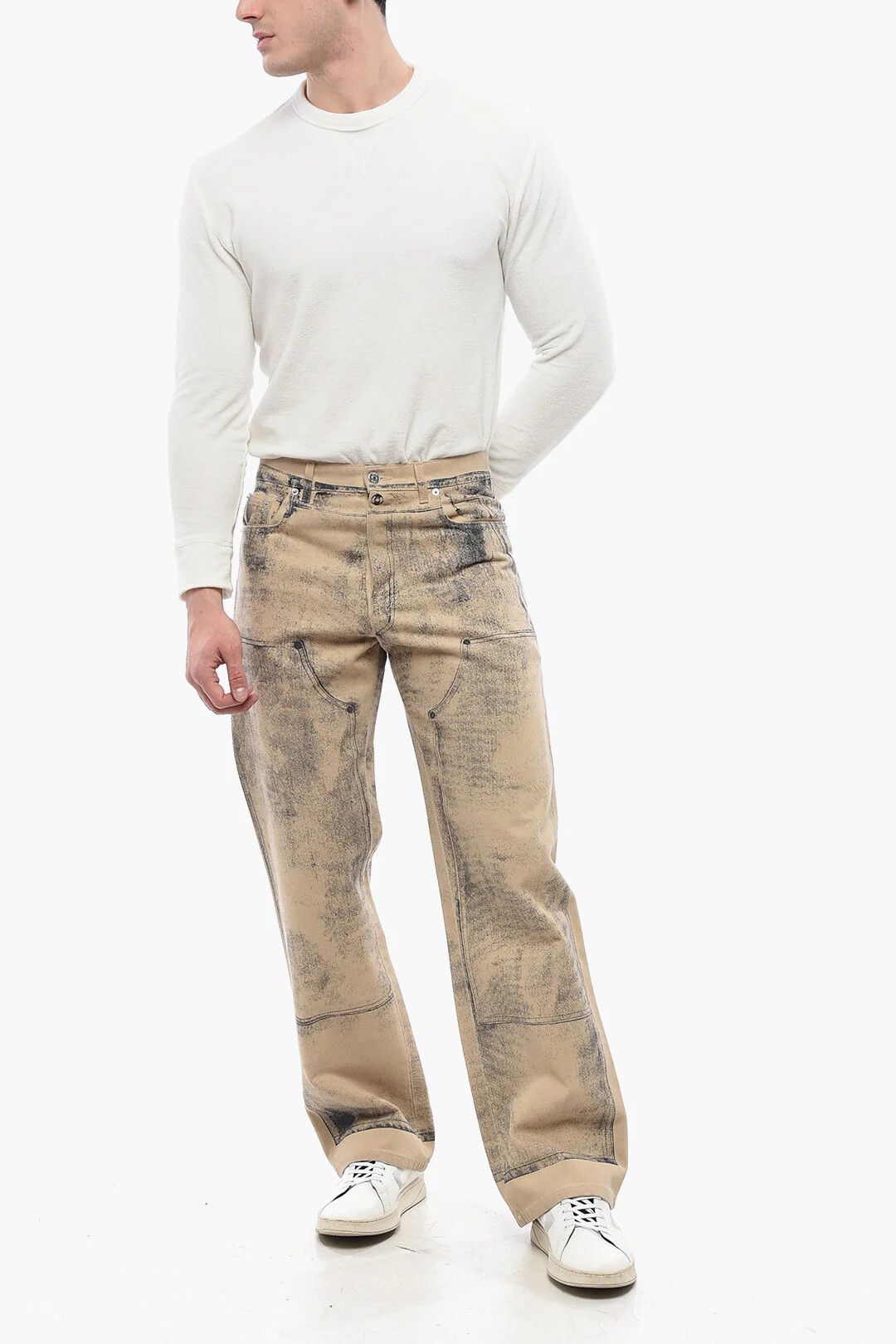 Dior × ERL og1mm0326 Printed Regular-Fit Jeans in Beige Size US 30 / EU 46 - 4 Thumbnail