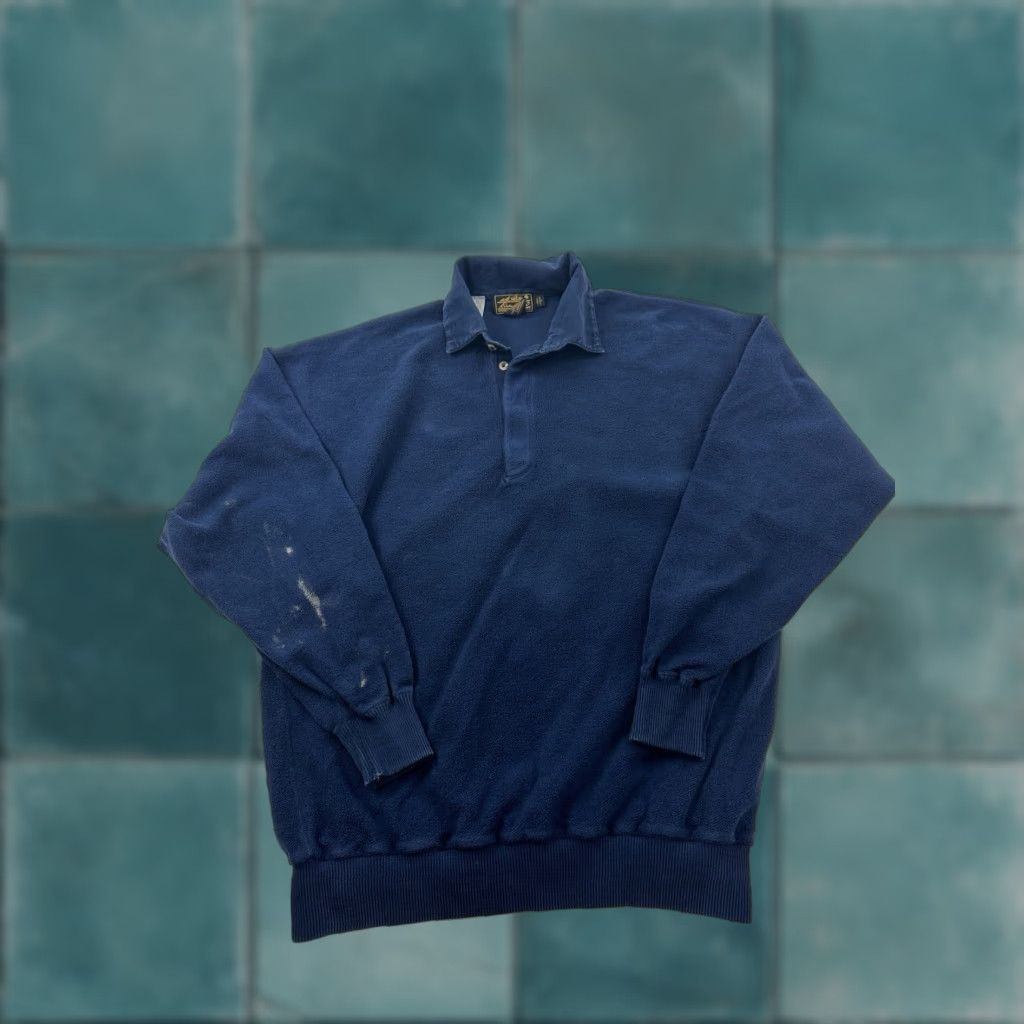 Eddie Bauer VINTAGE Eddie Bauer Shirt Mens Large Blue Fleece Long Sleeve Polo Pullover Size US L / EU 52-54 / 3 - 1 Thumbnail