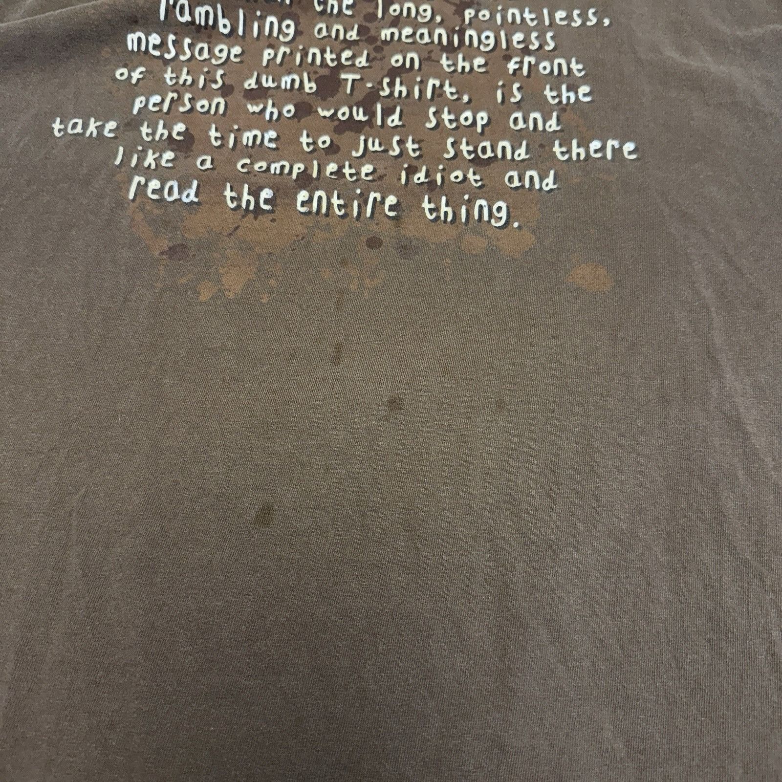 Vintage Vintage Y2K Funny Saying T Shirt Mens 2XL 25x29 Brown Short Size US XXL / EU 58 / 5 - 8 Thumbnail