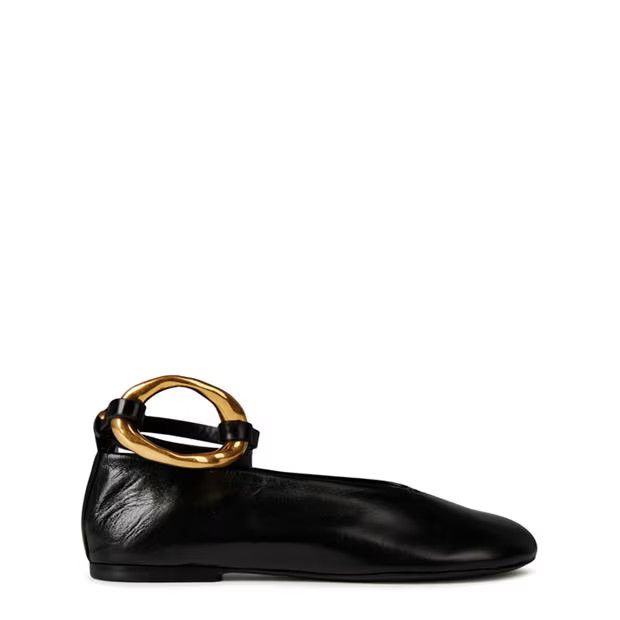 Jil Sander o1g2r1mq1024 Flats in Black & Gold Size US 9 / IT 39 - 1 Thumbnail