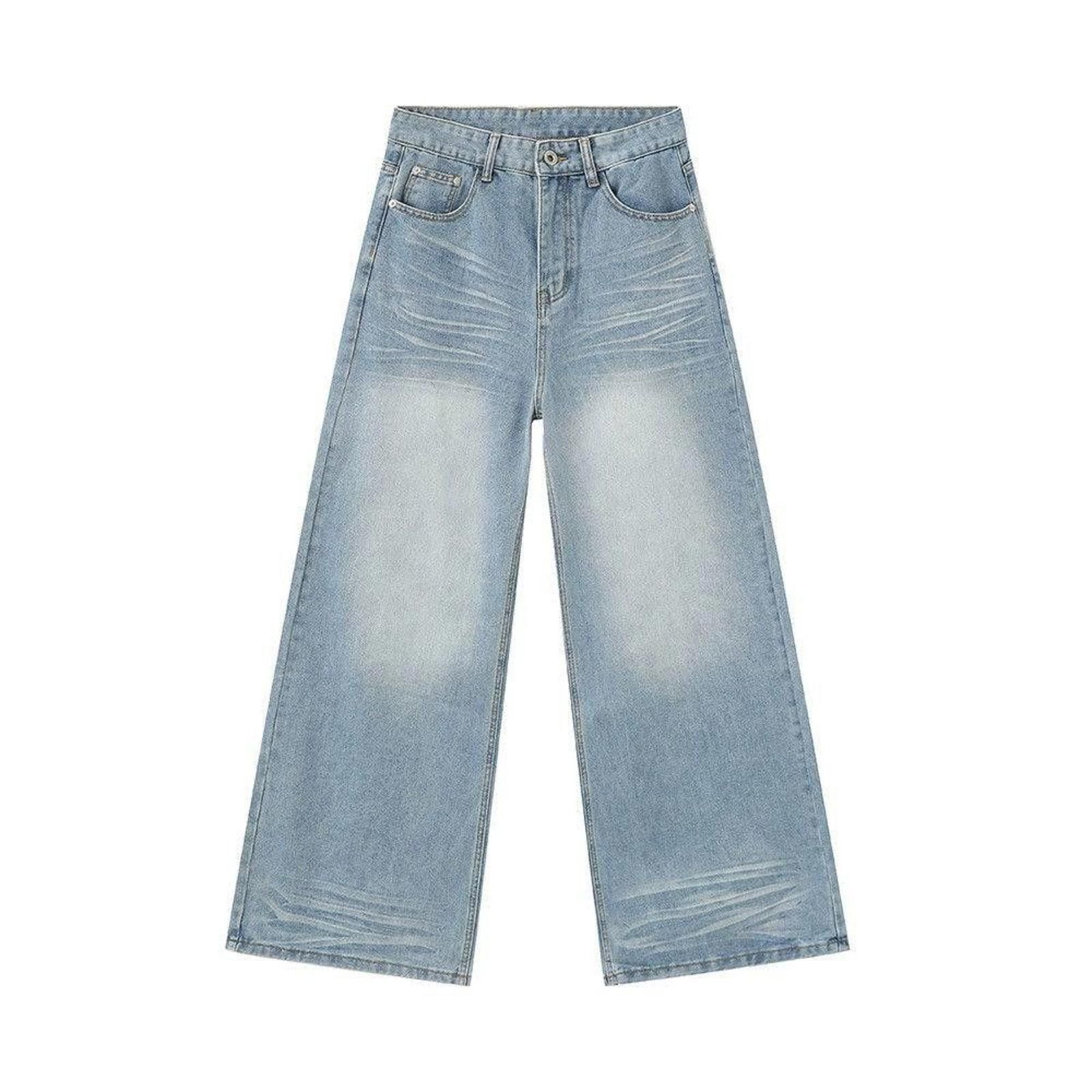 Jean × Vintage Blue Wide Leg Baggy Denim Jeans Size US 33 - 6 Thumbnail