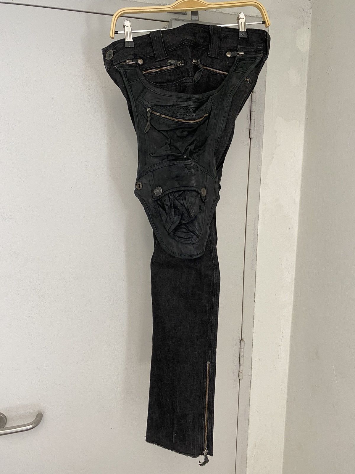 14th Addiction 14th Addiction Holster Hybrid Leather Slim Fit Black Jeans Size US 29 - 15 Thumbnail