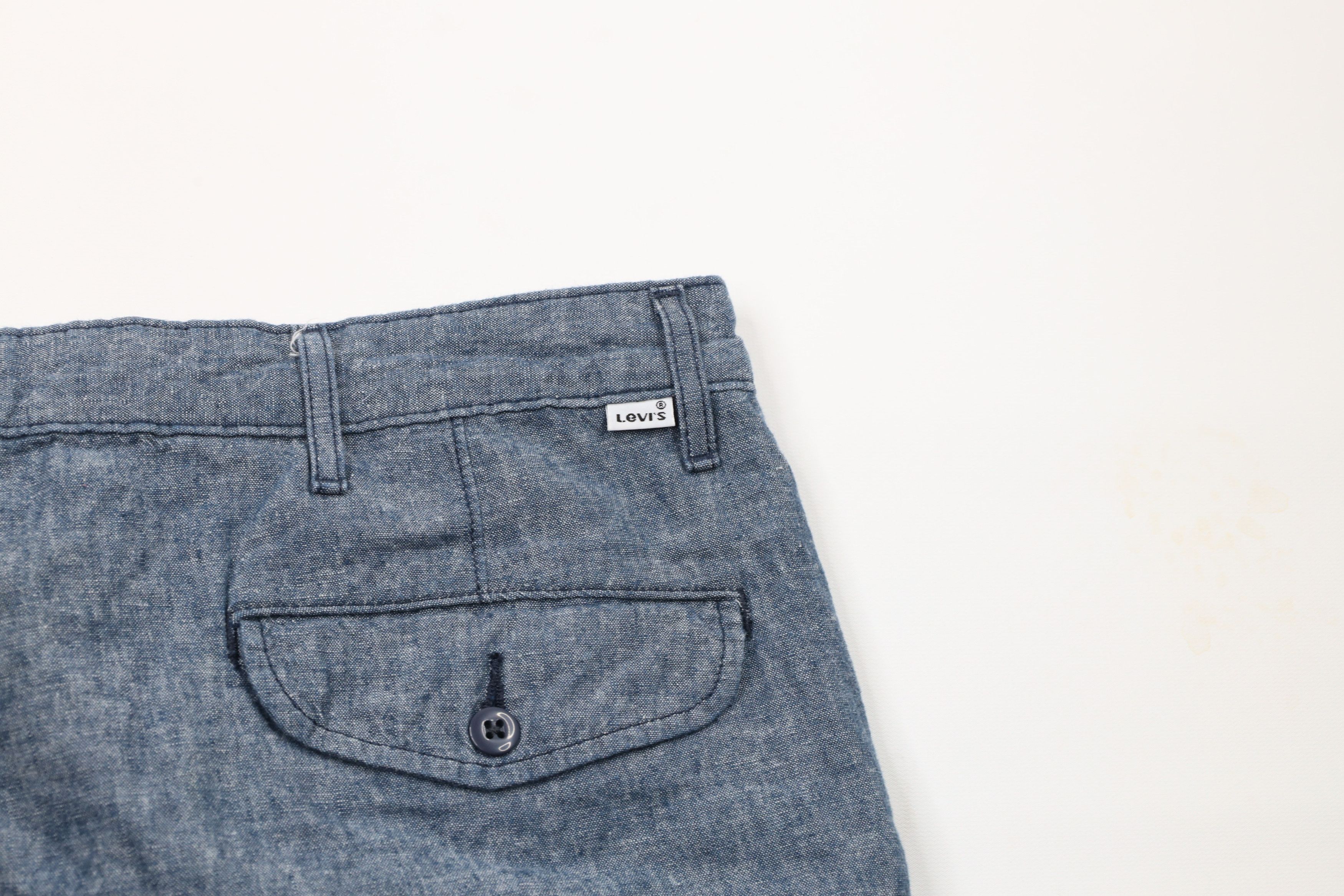 Levi's × Vintage Vintage Y2K Levis Baggy Fit Linen Blend Cargo Shorts Blue Size US 40 / EU 56 - 10 Thumbnail