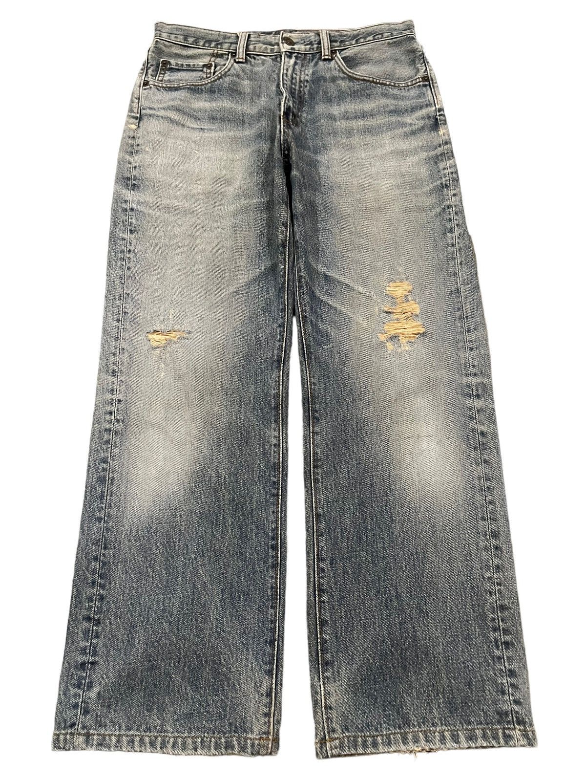 Big John Vintage 90s Big John Bleached Distress Style Jeans Size US 30 / EU 46 - 1 Thumbnail