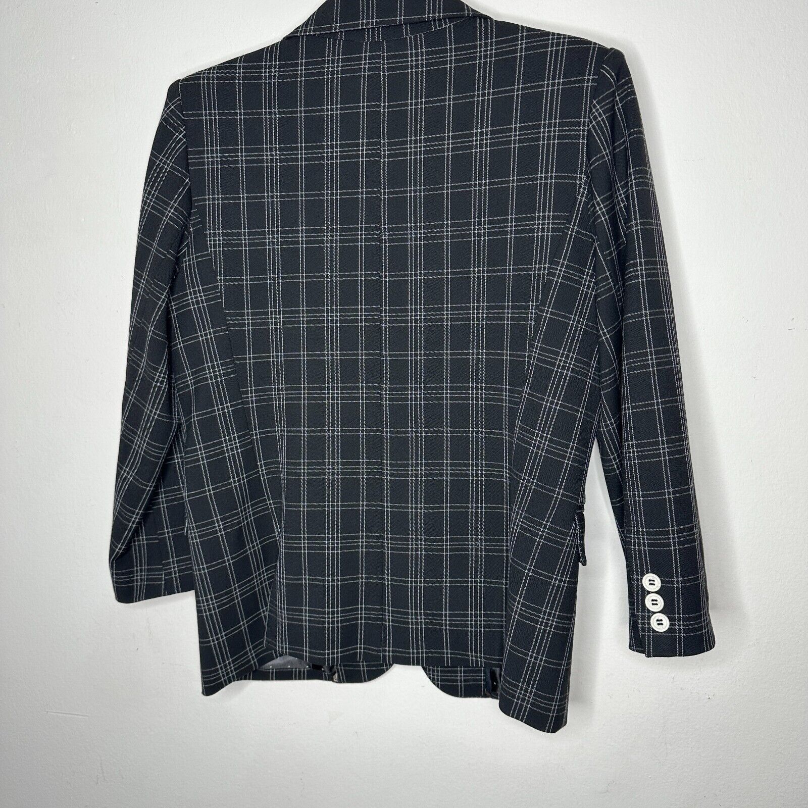 Ron Herman Ron Herman Black White Plaid 3 Button Blazer Satin Lining 5 Size M / US 6-8 / IT 42-44 - 5 Thumbnail