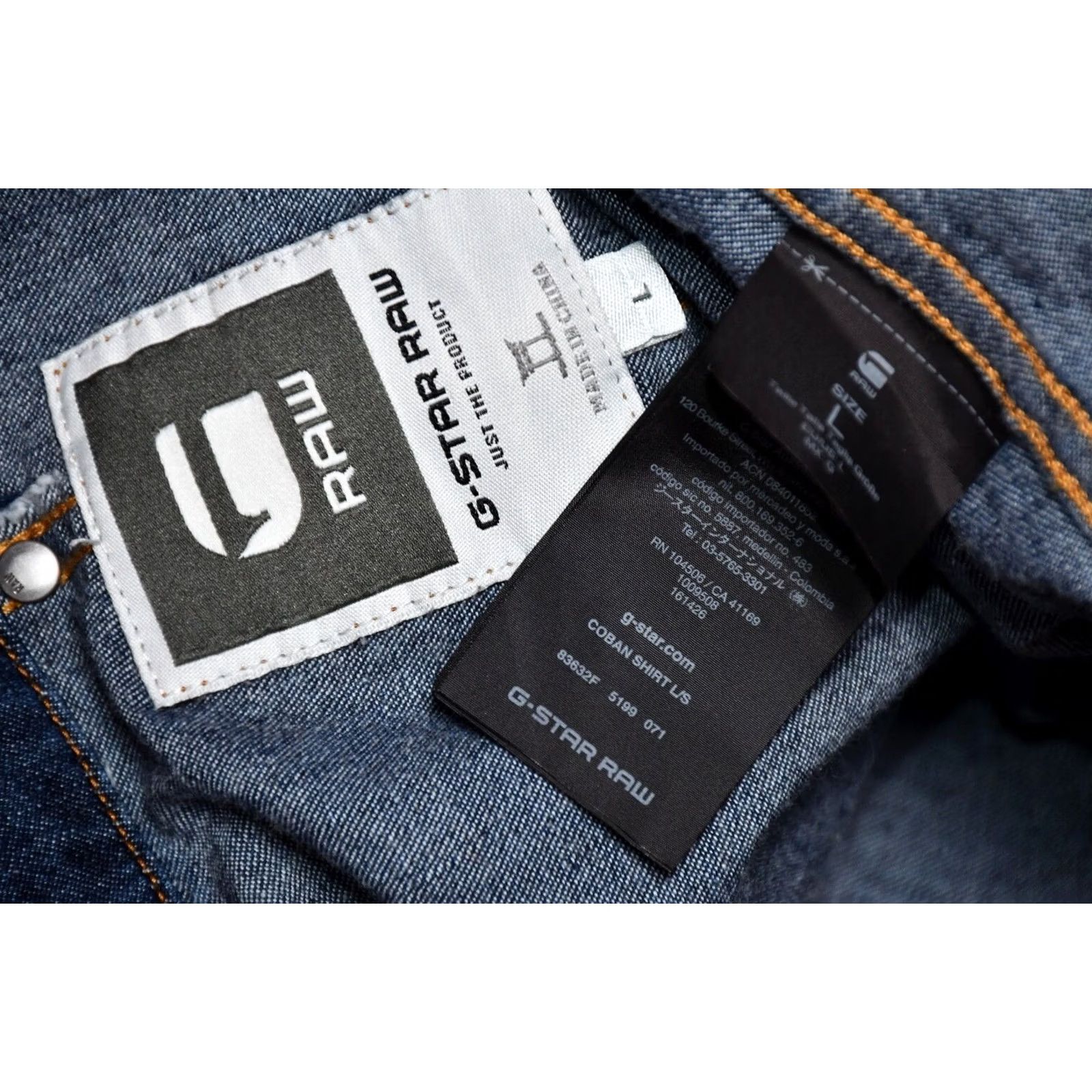 G-Star G-Star Coban Shirt Denim Button-Up Long Sleeve Collared 100% Cotton Blue L Mens Size US L / EU 52-54 / 3 - 5 Thumbnail