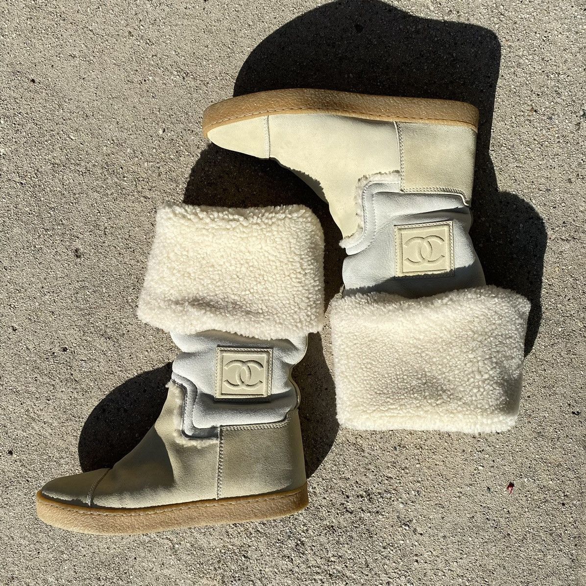 Chanel Chanel 2008 AW CC Logo Shearling Suede Calf Knee Hight Boots Size US 6 / IT 36 - 2 Thumbnail