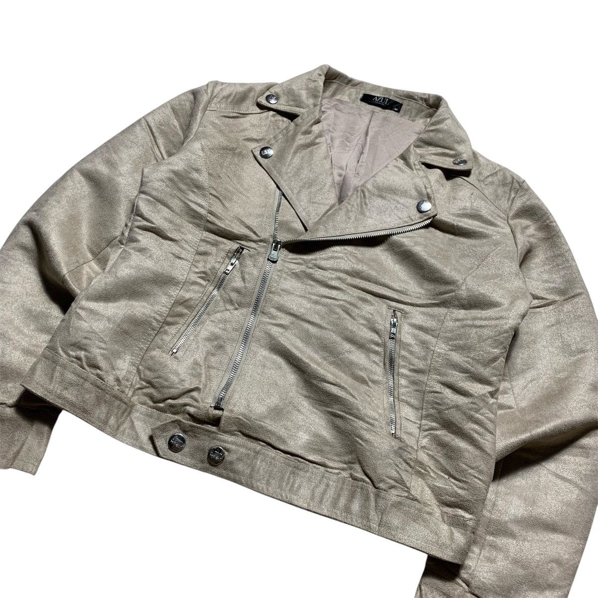 Vintage Azul Primera By Moussy Suede Asymmetrical Jacket Size US M / EU 48-50 / 2 - 7 Thumbnail