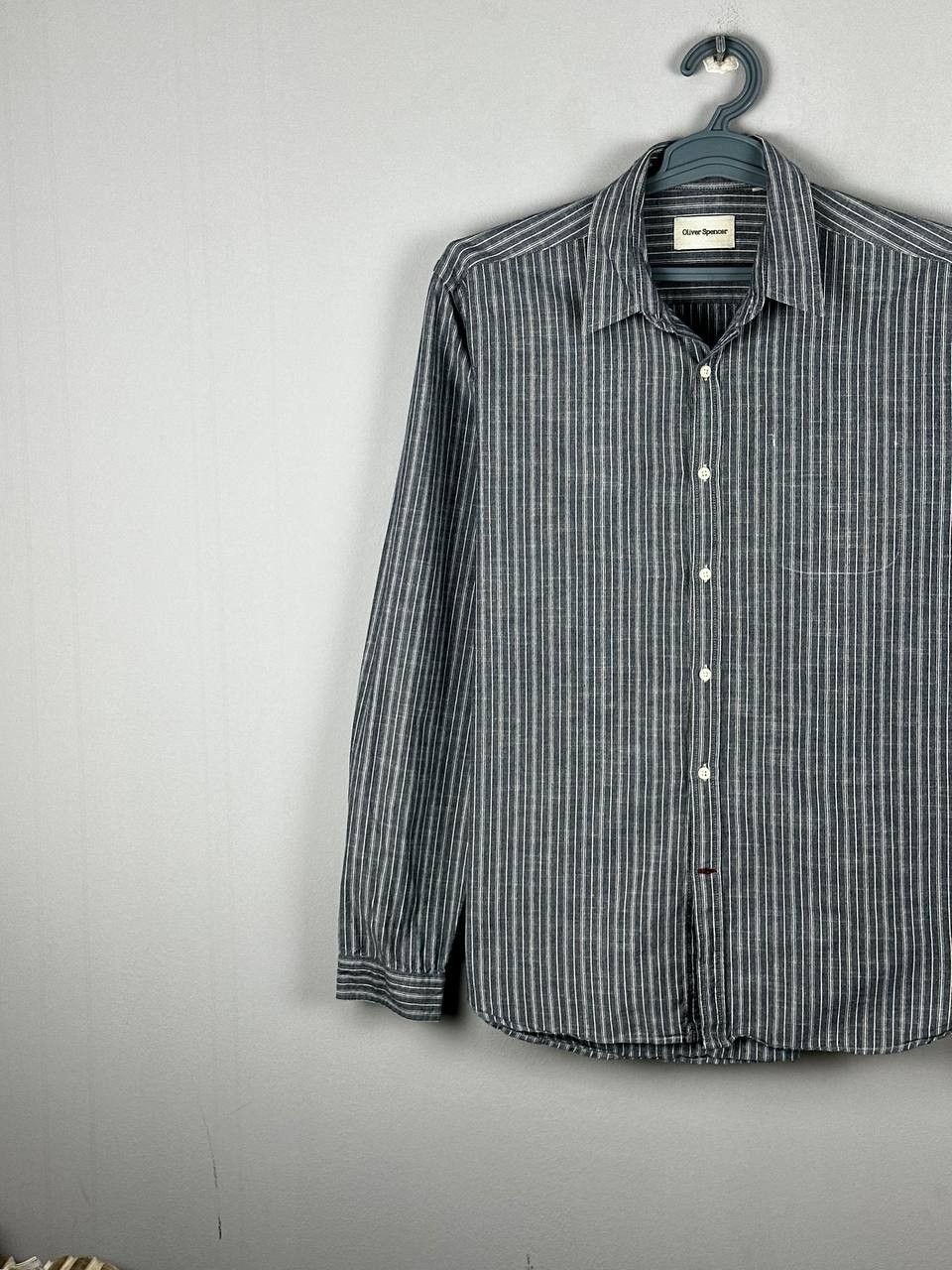 Oliver Spencer Oliver Spencer Luxury Cotton Casual Shirt Grey Size US L / EU 52-54 / 3 - 2 Thumbnail