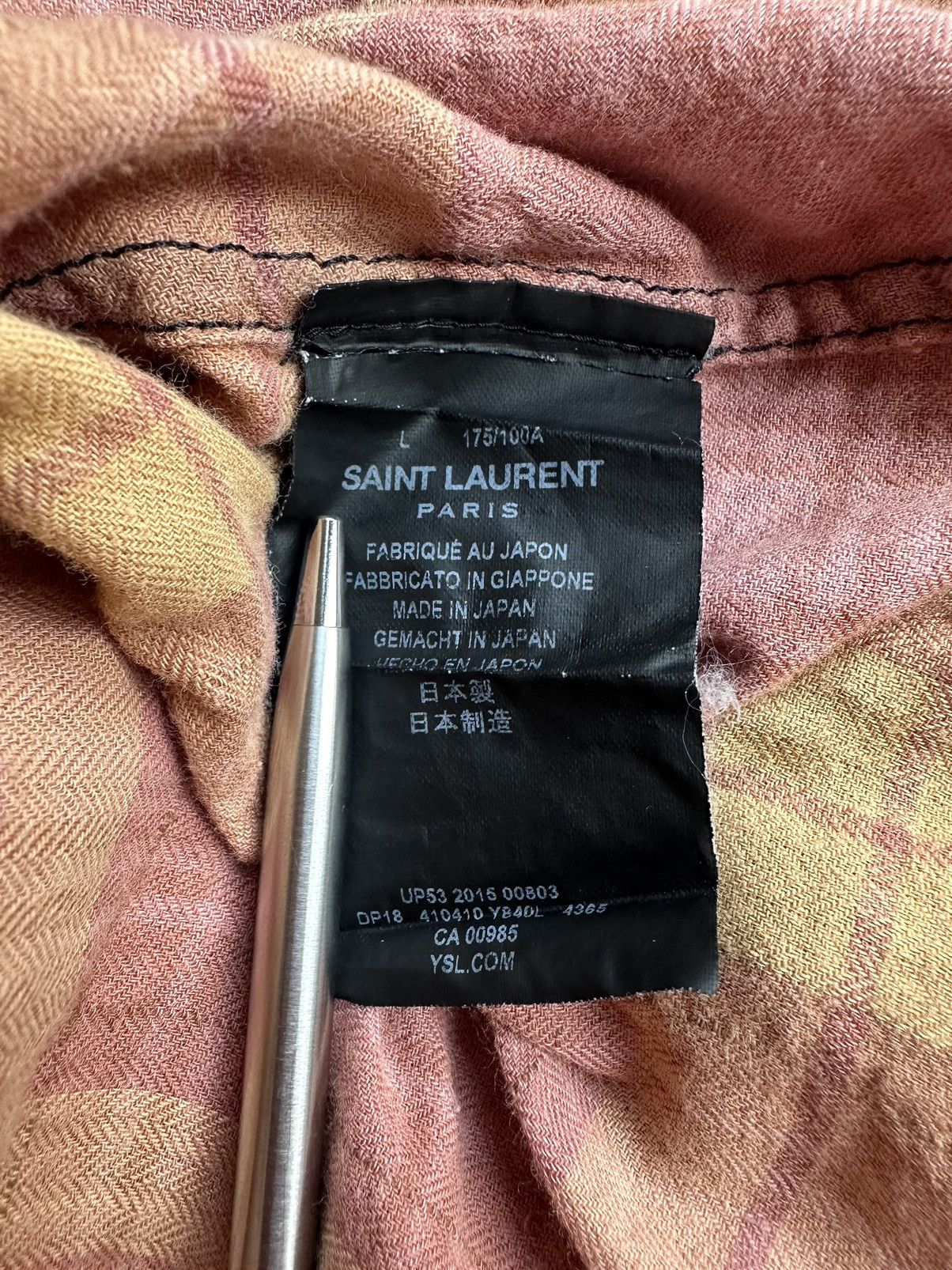 Saint Laurent Paris SS16 Saint Laurent surf sound bleached flannel 2 tone Hedi Size US L / EU 52-54 / 3 - 24 Thumbnail