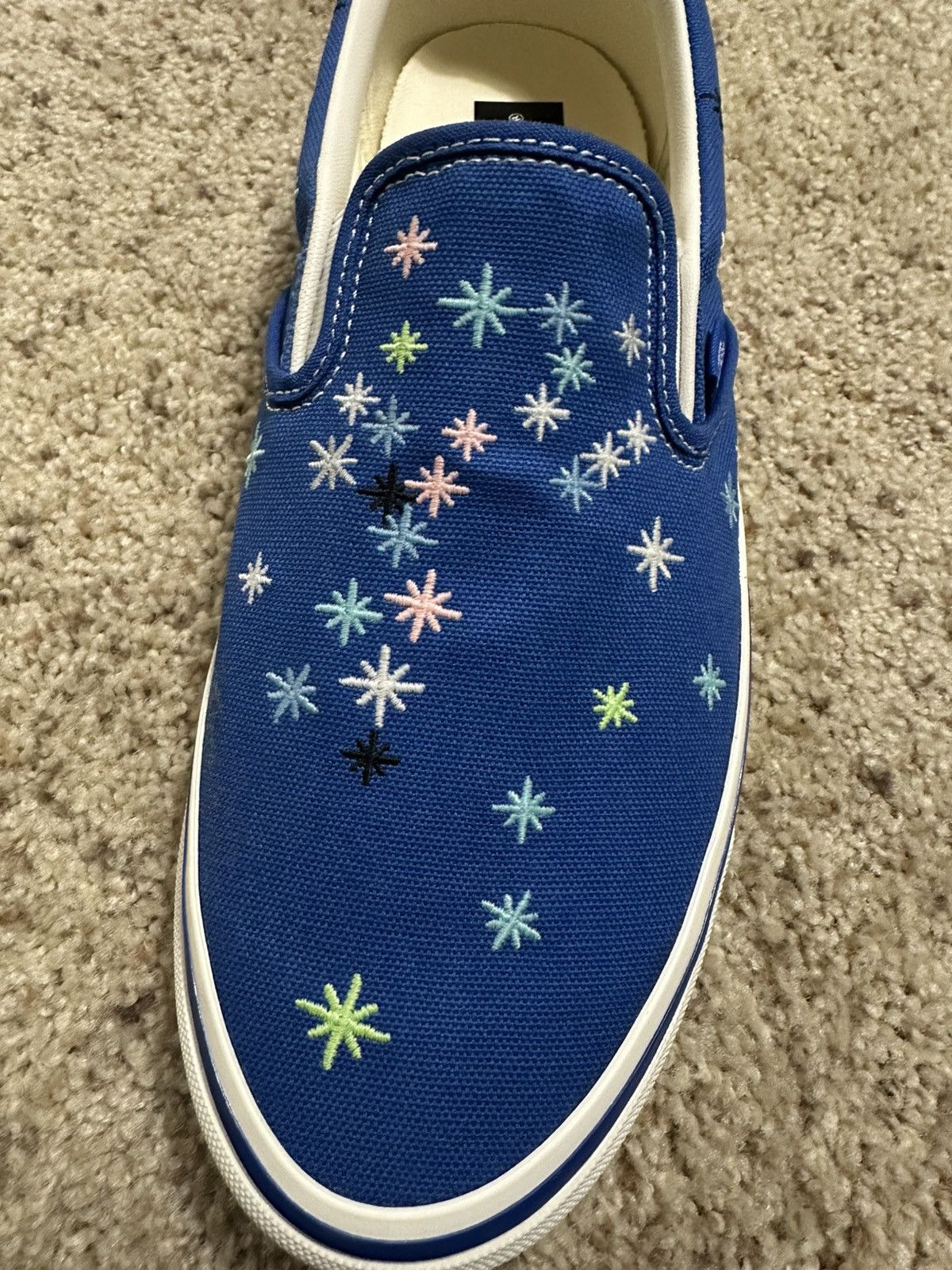 Other *RARE* AOI X VANS SLIP ON 98 EMBROIDERED SIZE 12 BLUE Size US 12 / EU 45 - 18 Thumbnail