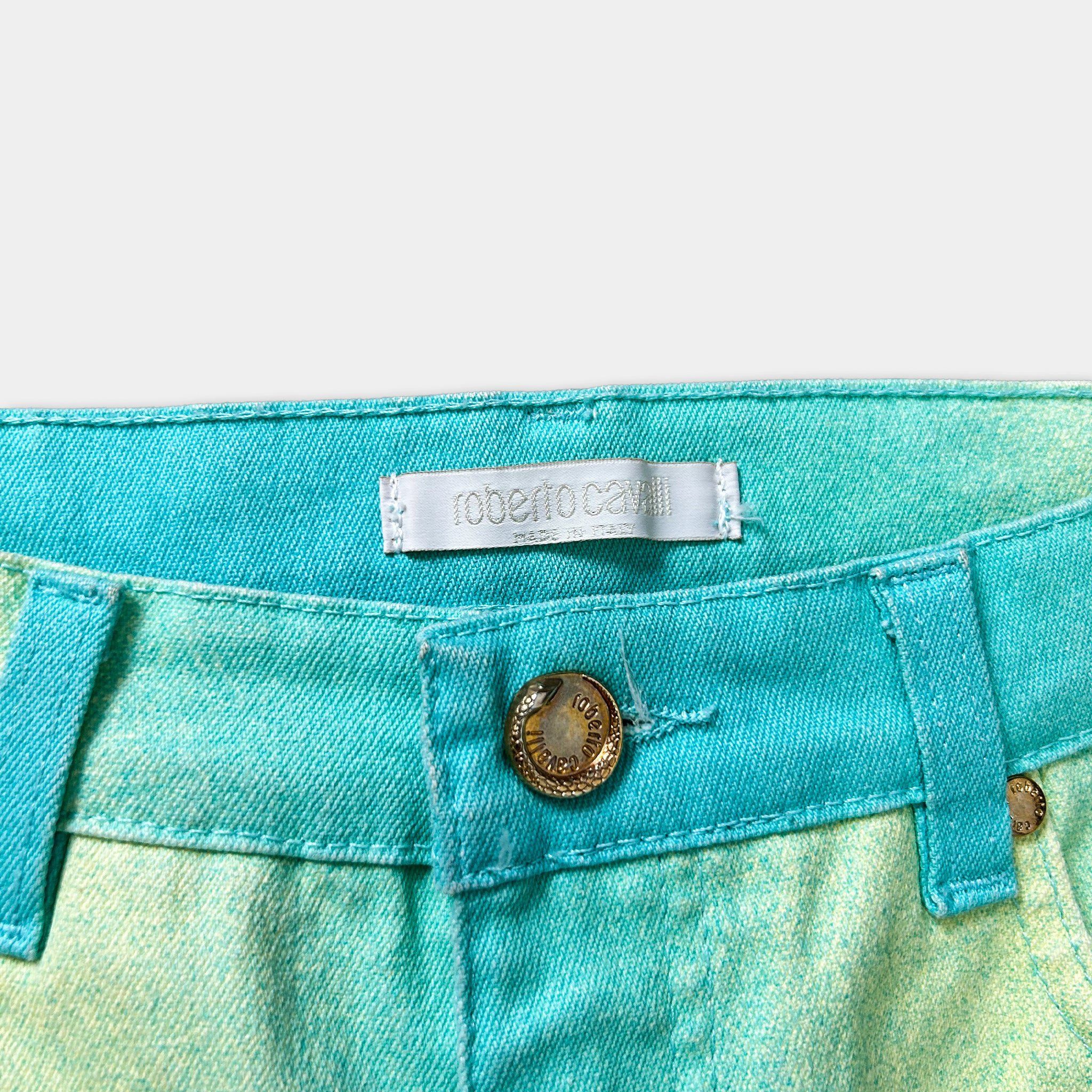 Just Cavalli Just Cavalli 2000's Turquoise Tie-Dye Gradient Jeans Size 28" / US 6 / IT 42 - 4 Thumbnail