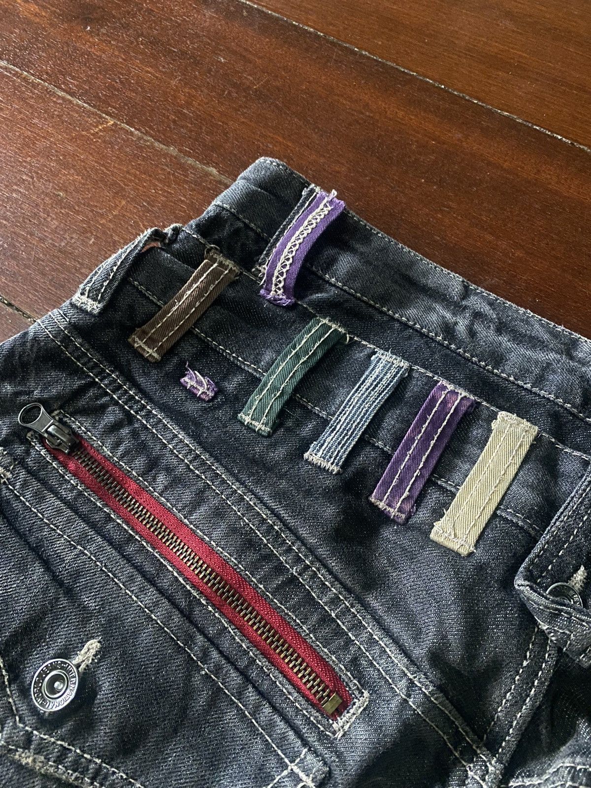 Designer × Japanese Brand × PPFM FIRE 🔥 CRAZY DESIGN ANTFUI JEANS Double Waist HONEY COMB Size US 32 / EU 48 - 15 Thumbnail