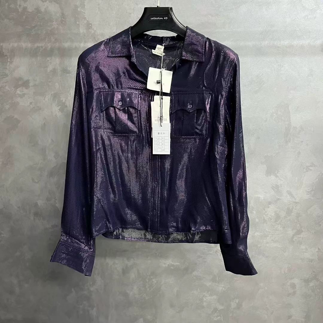 Hermes Hermes Casual Purple Button Up 40 Women Size M / US 6-8 / IT 42-44 - 1 Thumbnail