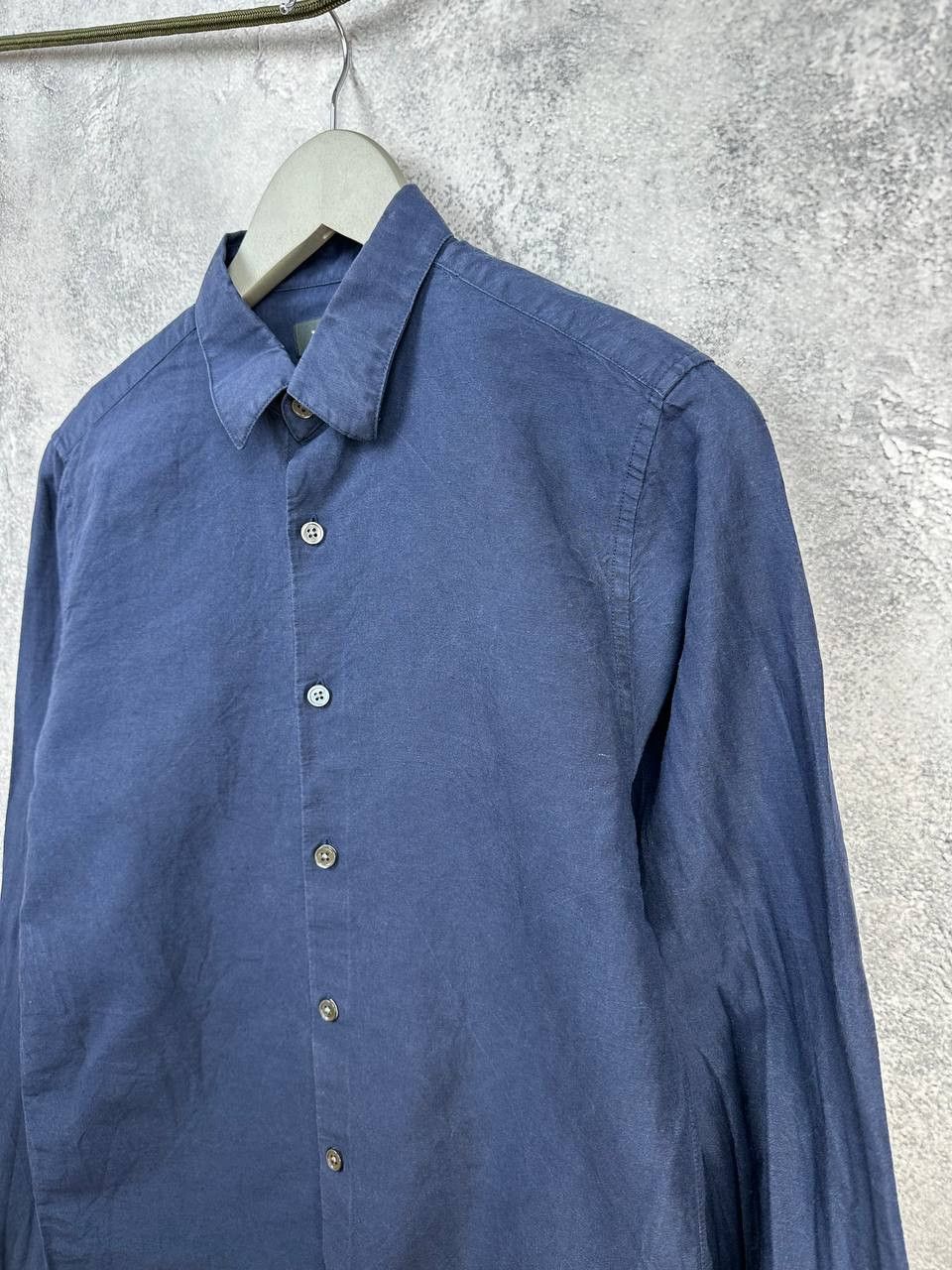Theory Theory Irving Ramiro Linen Cotton Shirt Navy Blue Size US XS / EU 42 / 0 - 5 Thumbnail