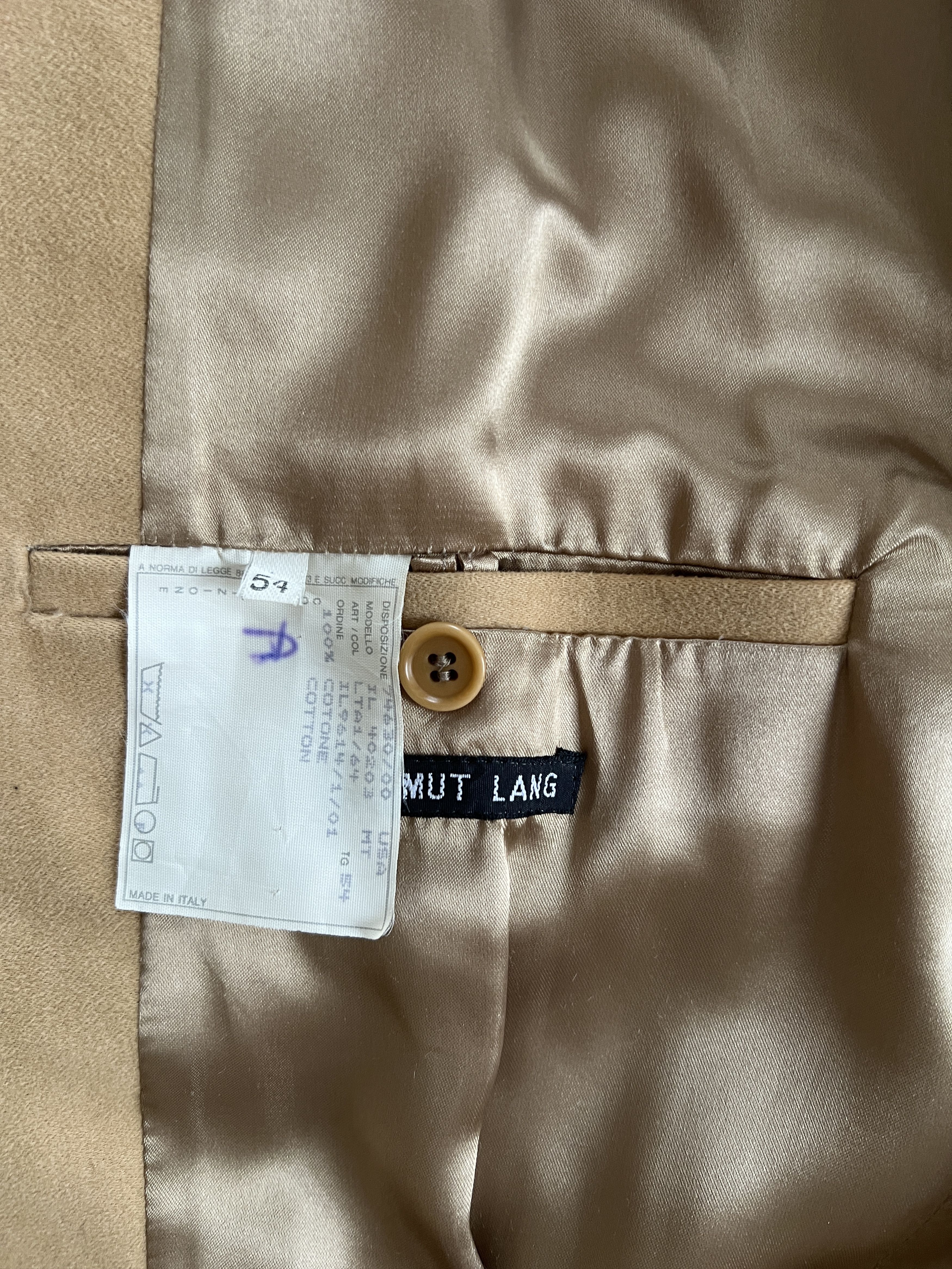 Helmut Lang Vintage Moleskin Chesterfield Archive Size US L / EU 52-54 / 3 - 6 Thumbnail