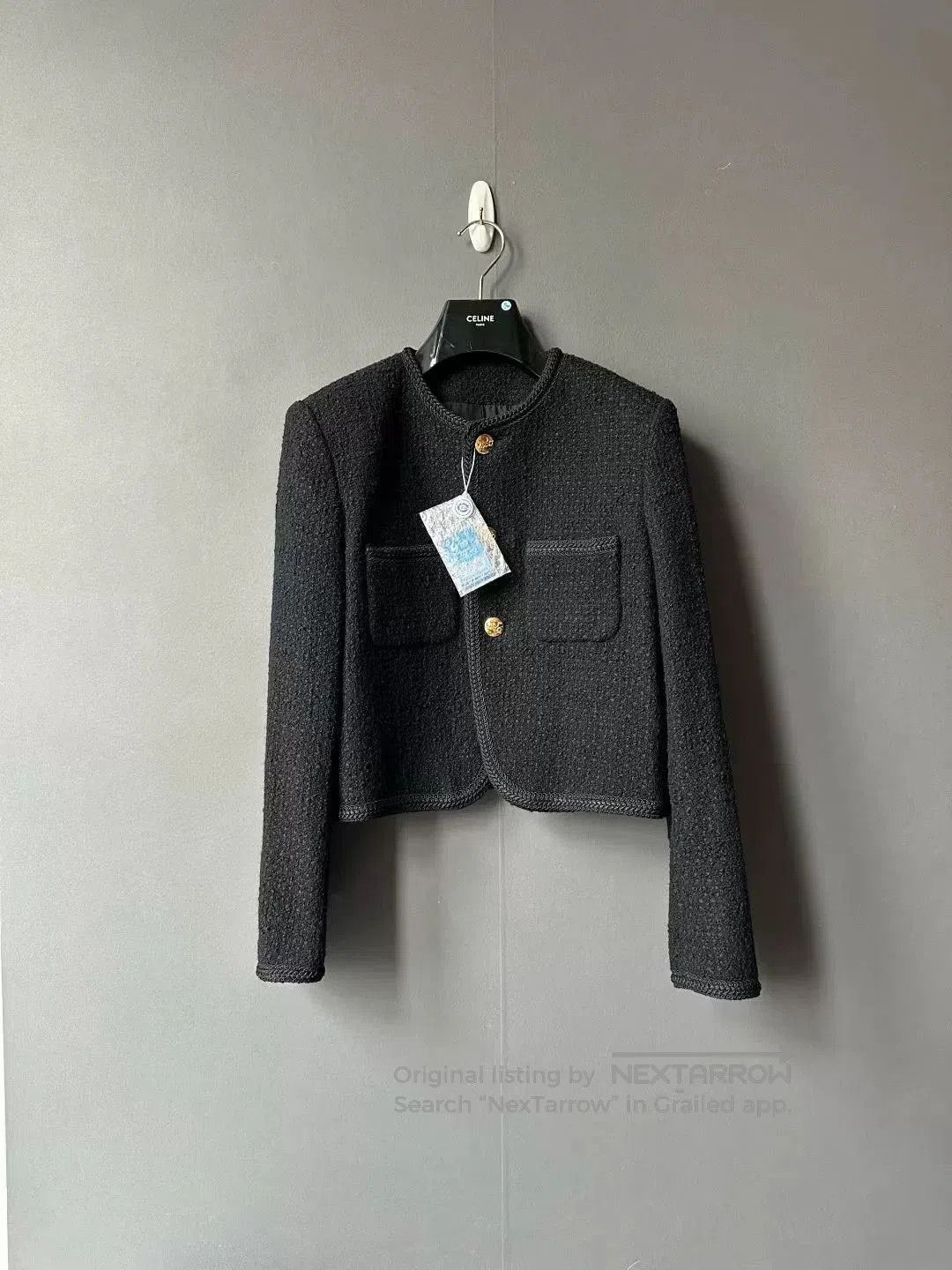 Celine celine black three-button textured jacket. Size S / US 4 / IT 40 - 1 Thumbnail