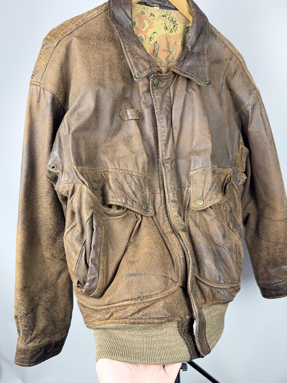 Vintage Vintage 90s Retro Leather Bomber Biker Moto Jacket Style Size US S / EU 44-46 / 1 - 6 Thumbnail
