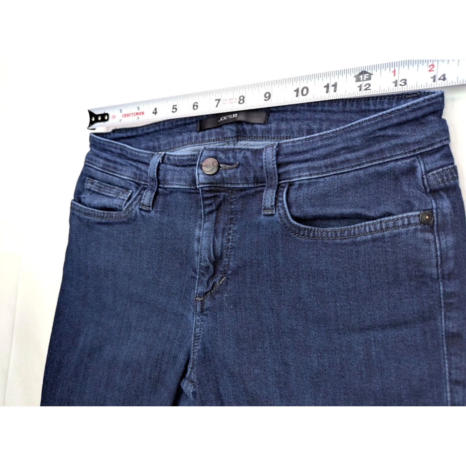 Vintage Joe's Jeans Blue 90s Petite Bootcut Jeans Women 26P 28x31 Mid Rise Stretch Denim 5-Pocket Gunmetal Zipper Button Front USA Theme Size 26" / US 2 / IT 38 - 5 Thumbnail