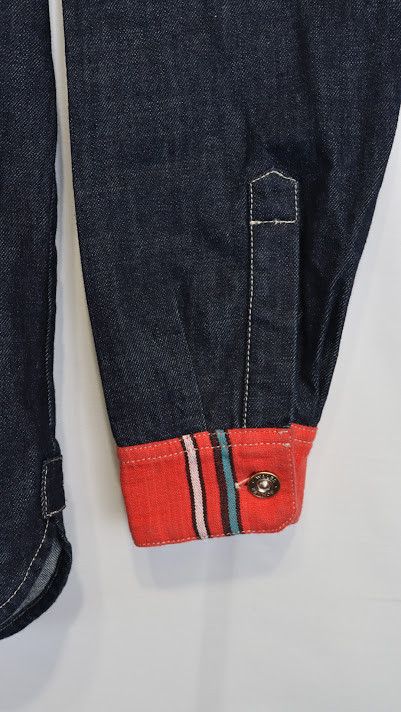 Wales Bonner o1rshd1 Cotonou Denim Shirt in Blue/Red Size US S / EU 44-46 / 1 - 6 Thumbnail