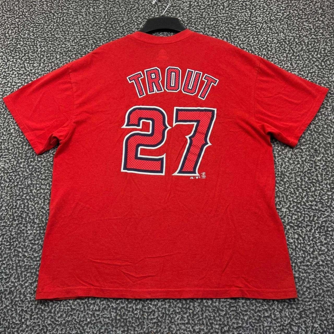 Majestic Los Angeles LA Angels Trout 27 Shirt Men XL MLB Cotton Size US XL / EU 56 / 4 - 1 Thumbnail