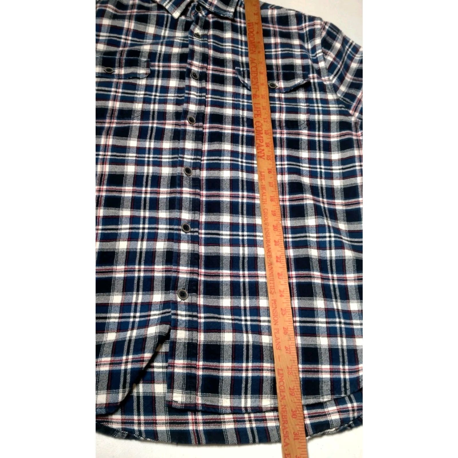 Vintage VINTAGE JAC HS Flannel Shirt LT Large Tall Blue Plaid Heavyweight Cotton Tartan Workwear Mens Large Tall Blue Plaid 1970s 80s Outdoorsy Work Shirt Size US L / EU 52-54 / 3 - 6 Thumbnail