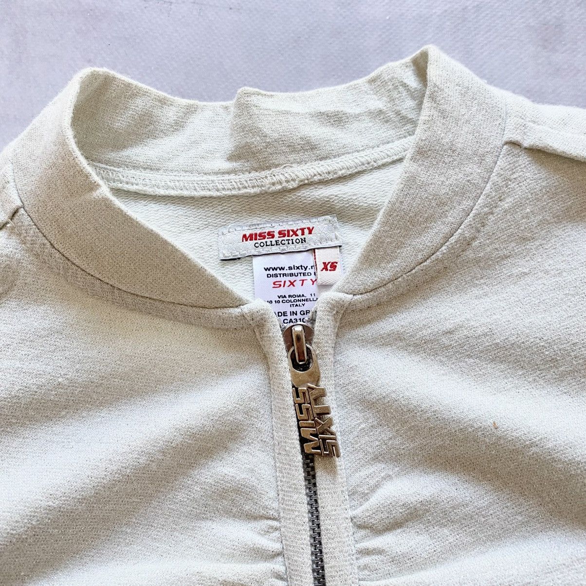 Hysteric Glamour Japan Miss Sixty Cropped Denim Biker Jacket Silver Y2K Size XS / US 0-2 / IT 36-38 - 5 Thumbnail