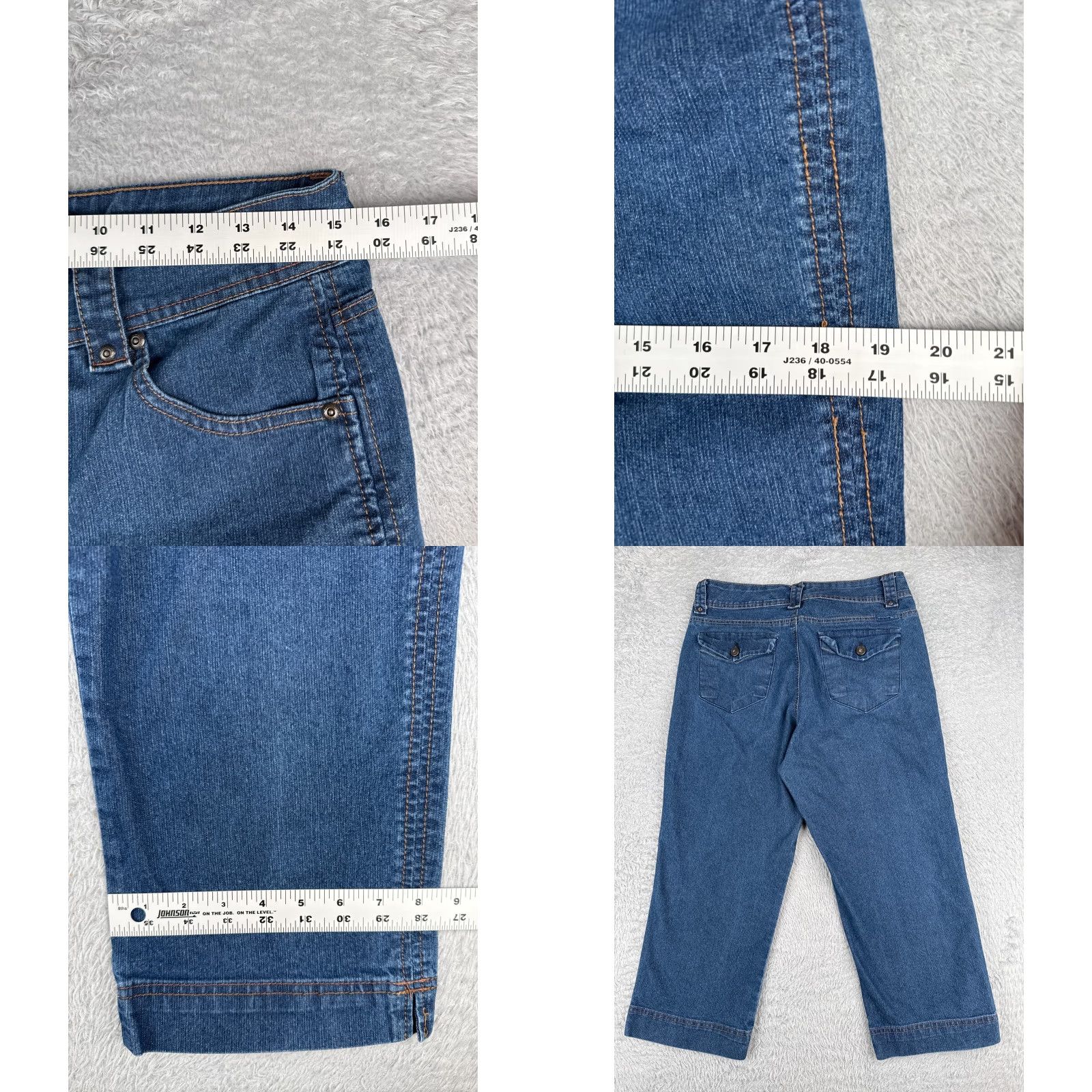 Vintage BandolinoBlu Jeans Womens 10 Blue Denim Capri Mid Rise 30x21 Cotton Blend 5-Pocket Design Size 32" / US 10 / IT 46 - 9 Thumbnail