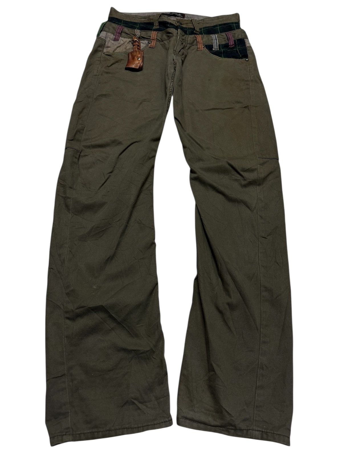 💥DOUBLE WAIST💥VINTAGE DOMINATE DARK KHAKI PANTS