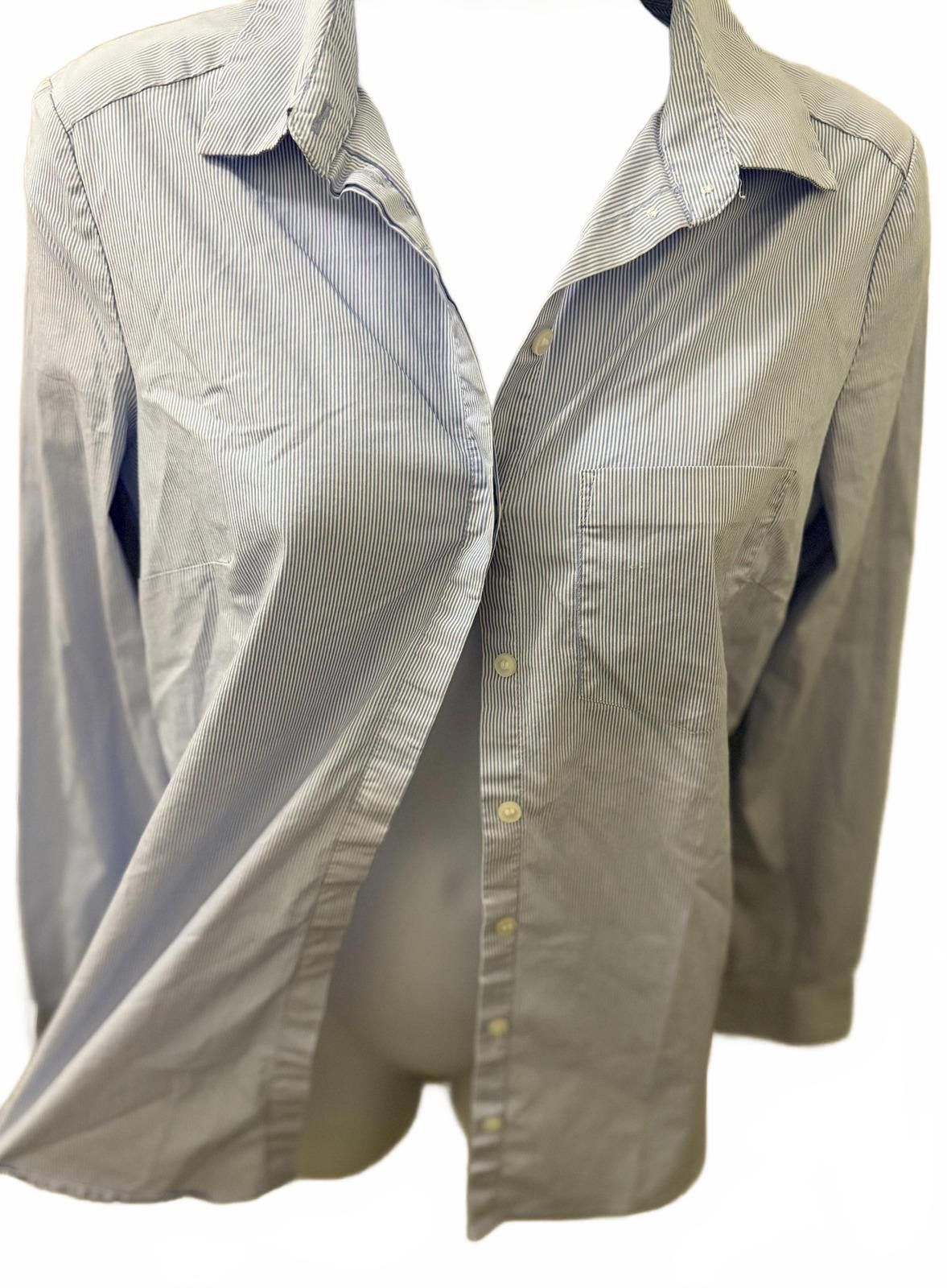 H&M H&M Button-up Longsleeve Shirt in Striped Blue (US 4) Size S / US 4 / IT 40 - 4 Thumbnail