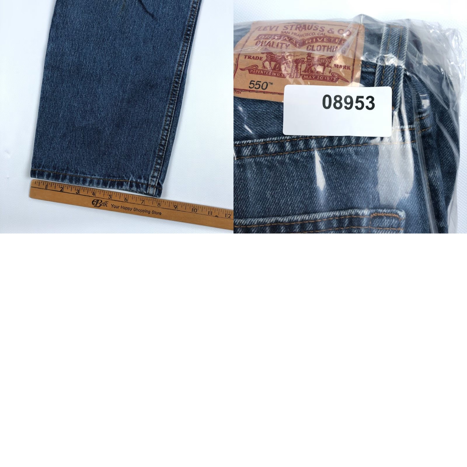 Levi's VINTAGE Levi's 550 Jeans Mens 32x29 Blue Denim Narrow Relaxed Straight 5-Pocket USA Grunge 90s Boys? Size US 32 / EU 48 - 9 Thumbnail