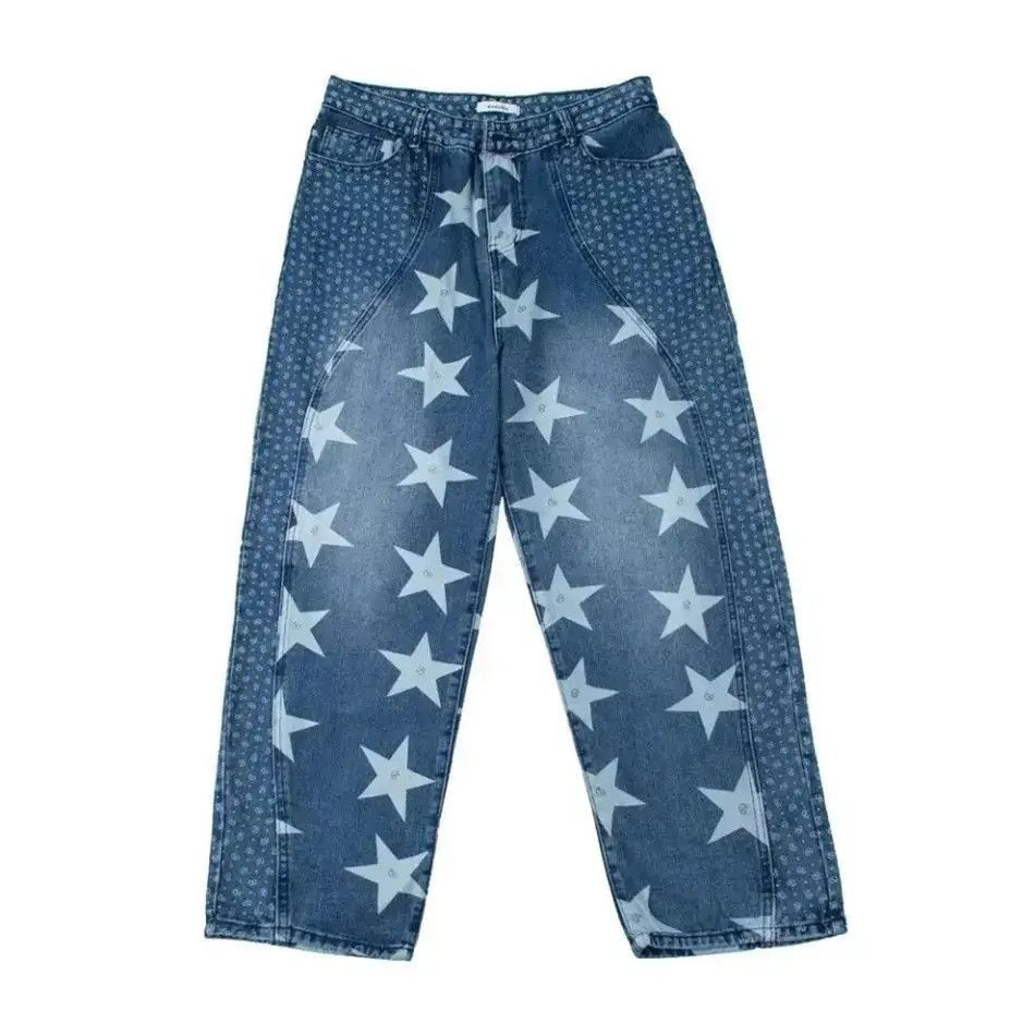 Japanese Brand Star Print Graphic Baggy Jeans Size US 32 / EU 48 - 4 Thumbnail