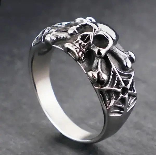 Jewelry × Vintage Gothic Steel Skull Rings Size ONE SIZE - 1 Thumbnail