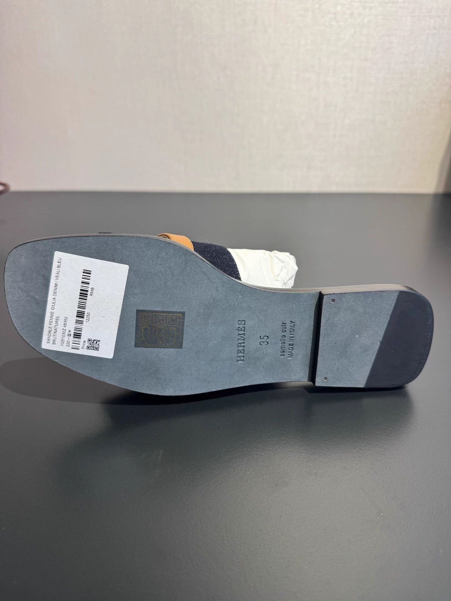 Hermes Hermès Gabriel Kelly Denim Blue Wmns Slippers 35 New Rare Size US 4 / IT 34 - 6 Thumbnail