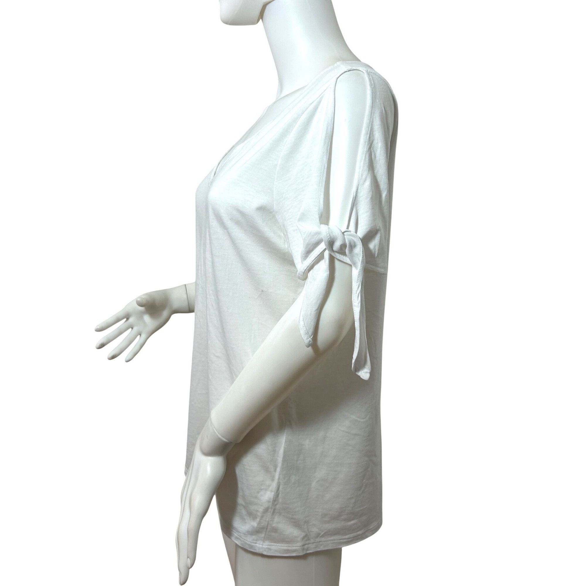 Michael Kors Michael Kors Women’s Top M White Short Sleeve Cold Shoulder Size M / US 6-8 / IT 42-44 - 2 Thumbnail