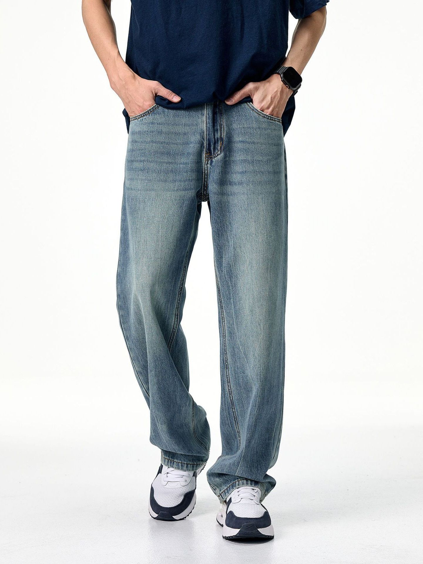 Japanese Brand Men's loose straight leg high street jeans Size US 32 / EU 48 - 1 Thumbnail