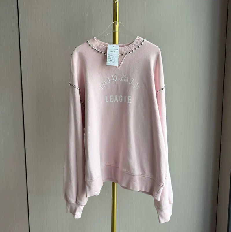 Miu Miu Miu Miu Pink Logo Women's Sweatshirt 0089 Size XS / US 0-2 / IT 36-38 - 1 Thumbnail