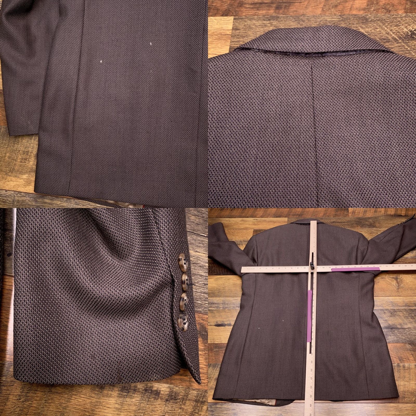 Bill Blass VINTAGE Bill Blass Blazer Mens 42 Brown Wool Jacket Blazer Single-Breasted 2-Button Notch Lapel Mens 42 Brown Wool Geometric Classic Vintage 42 Mens Size 42R - 8 Thumbnail