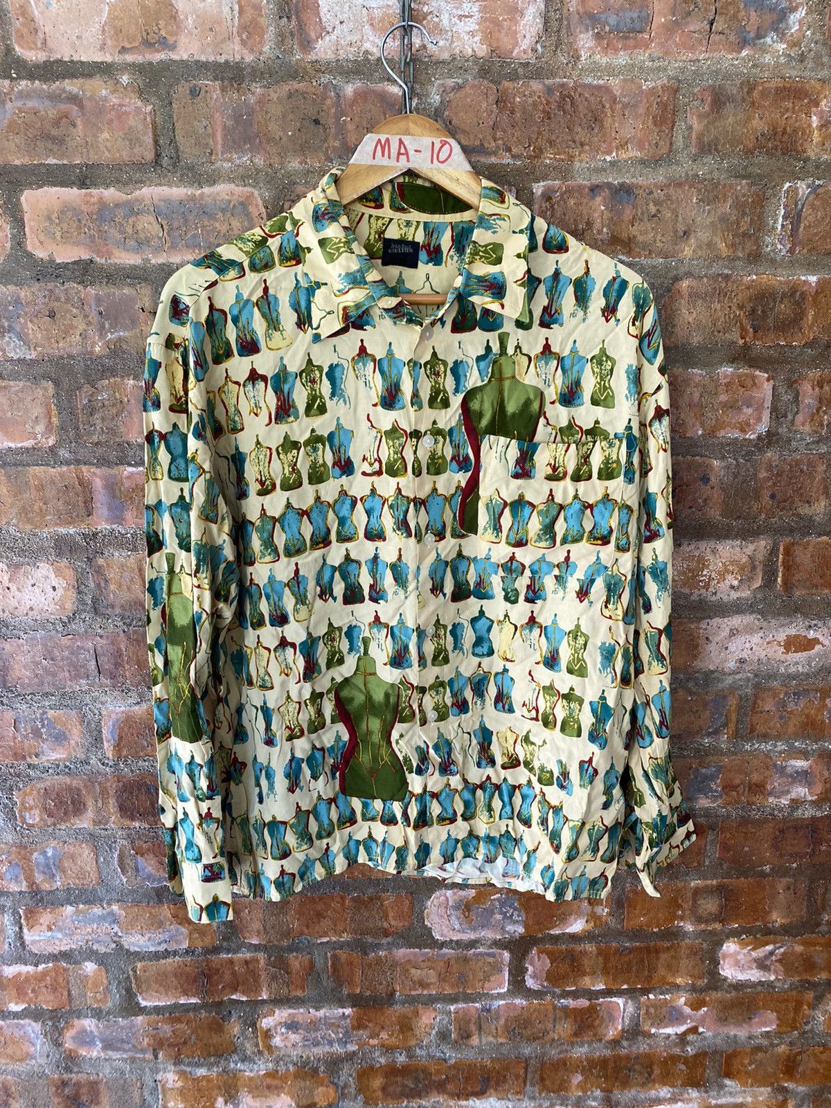 Jean Paul Gaultier 1990s JPG iconic Body print 100% Rayon Size US L / EU 52-54 / 3 - 2 Thumbnail