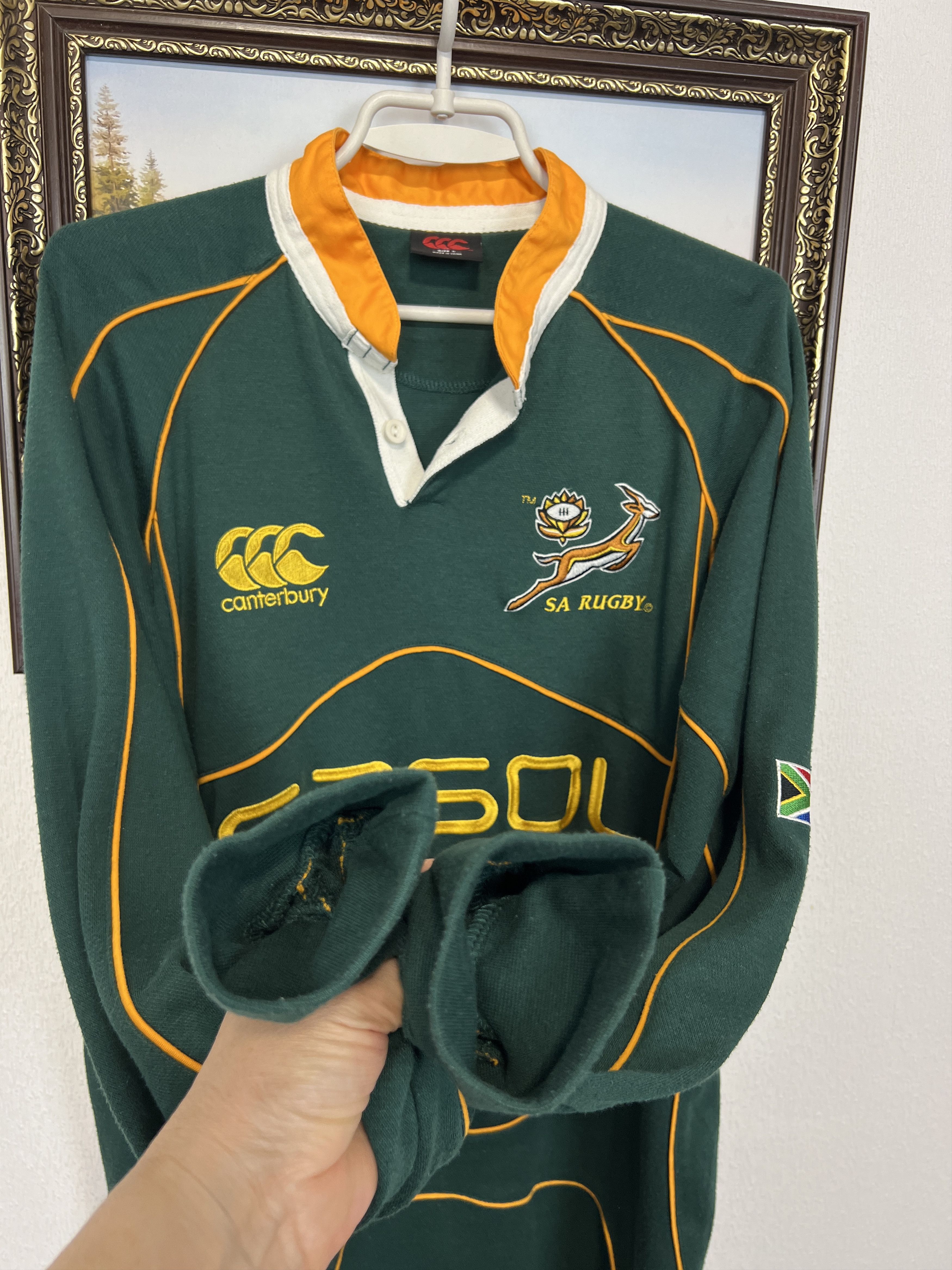Vintage Canterbury South Africa Rugby Union Jersey Long Sleeve Size US L / EU 52-54 / 3 - 5 Thumbnail