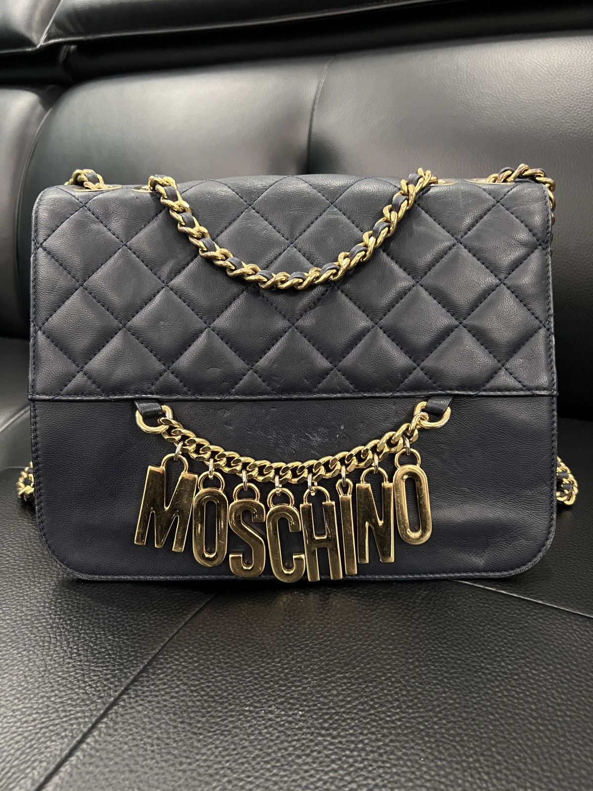 Moschino Moschino Chain Logo Shoulder Bag Size ONE SIZE - 1 Thumbnail