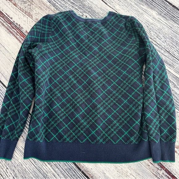 Lands' End Lands’ End Cotton Blend Plaid Crewneck Sweater Size S / US 4 / IT 40 - 3 Thumbnail