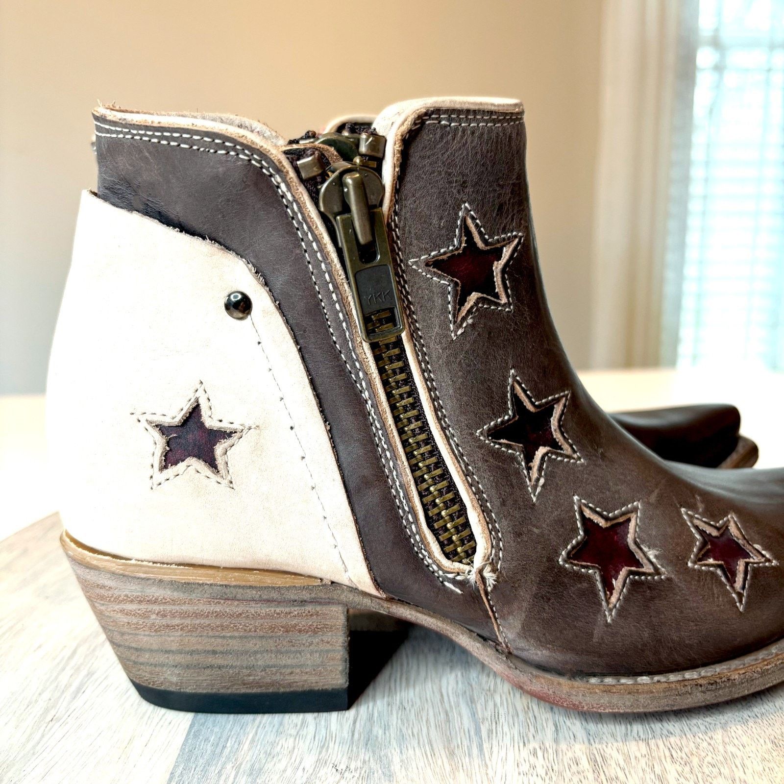 FREEBIRD Freebird Weaver Leather Ankle Boots Brown Western Women's 8 Size US 8 / IT 38 - 5 Thumbnail